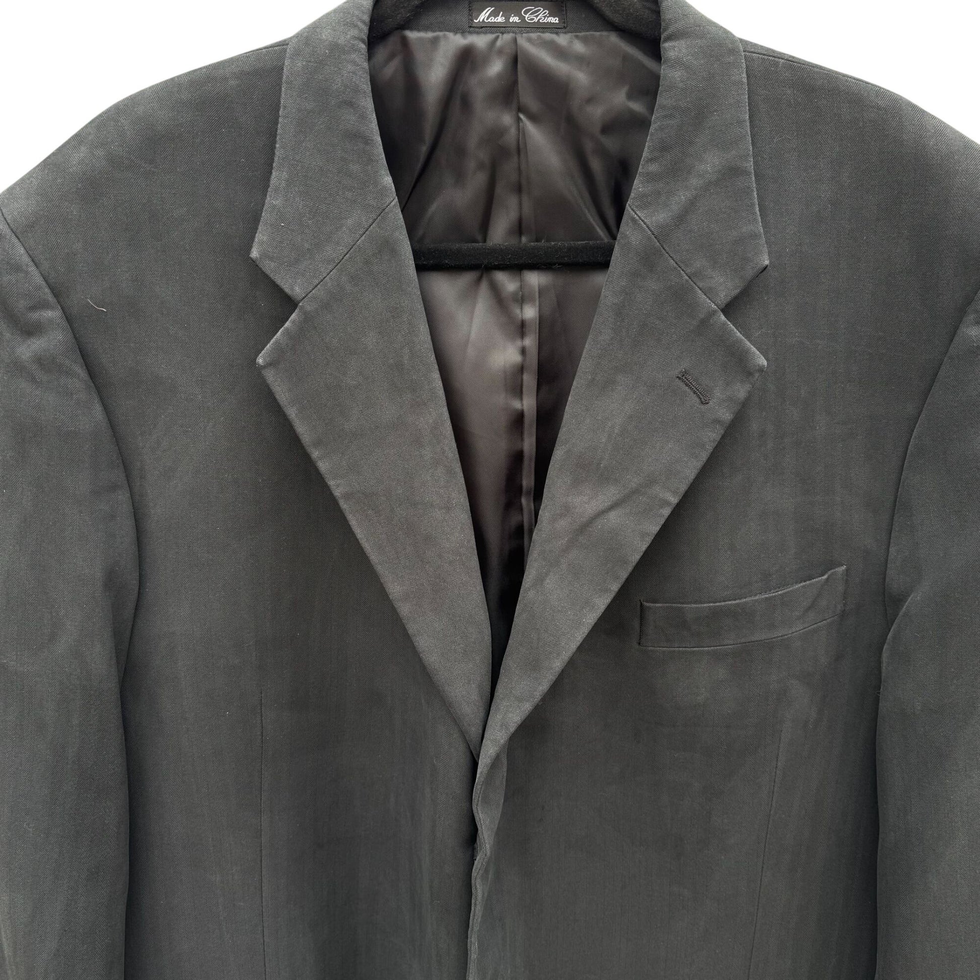 Cezar Del Prado Vintage Mens Black Silk Single Breasted 3 Button Blazer Jacket