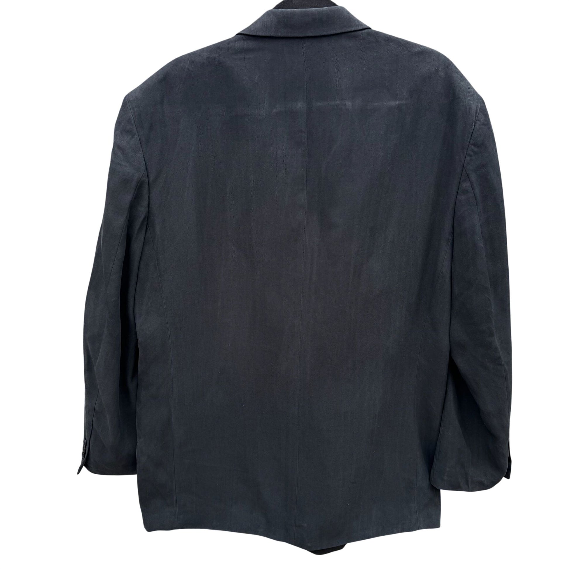 Cezar Del Prado Vintage Mens Black Silk Single Breasted 3 Button Blazer Jacket