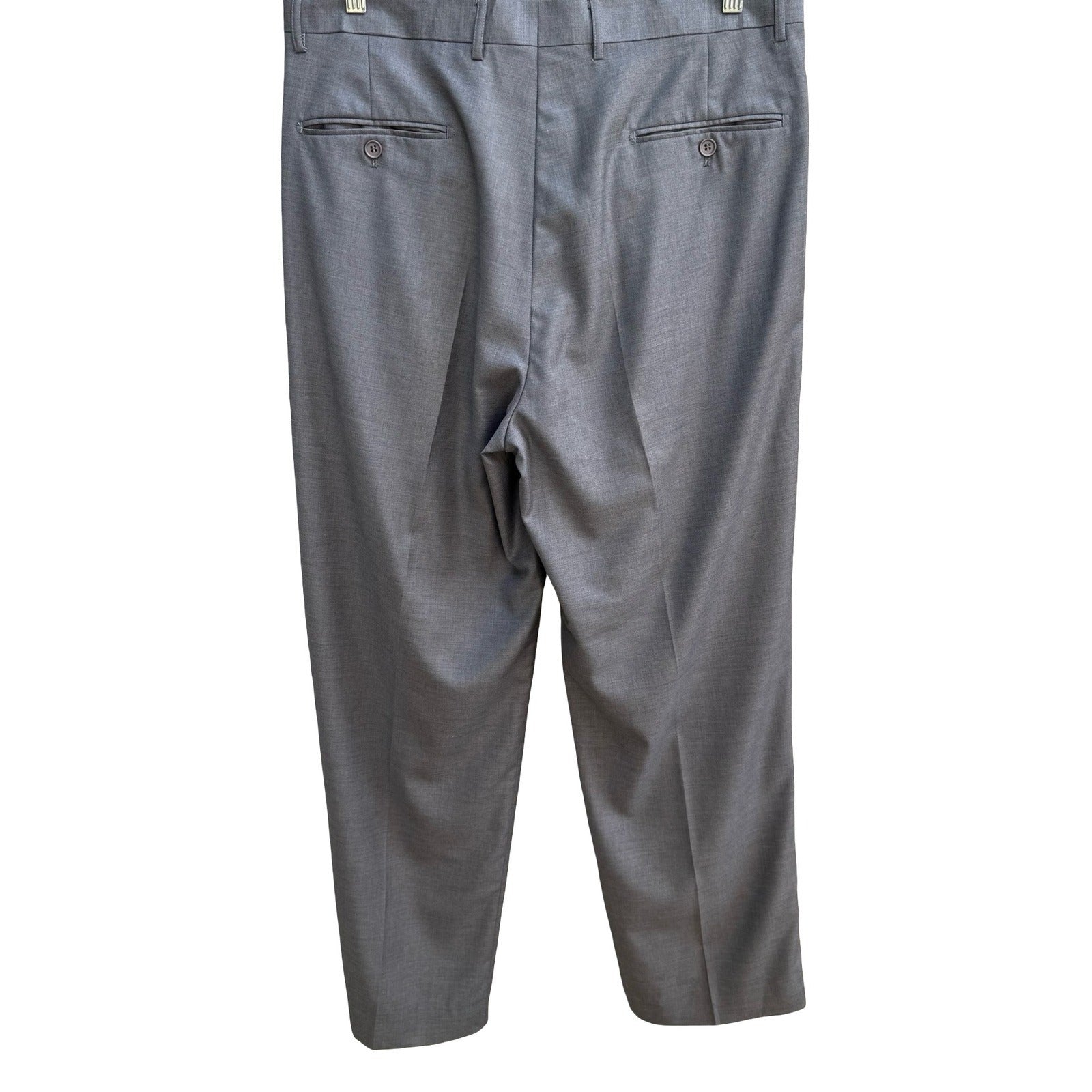 Giorgio Fiorelli Professional Double Pleated Dress Pants Super 150s Grey Mens 36