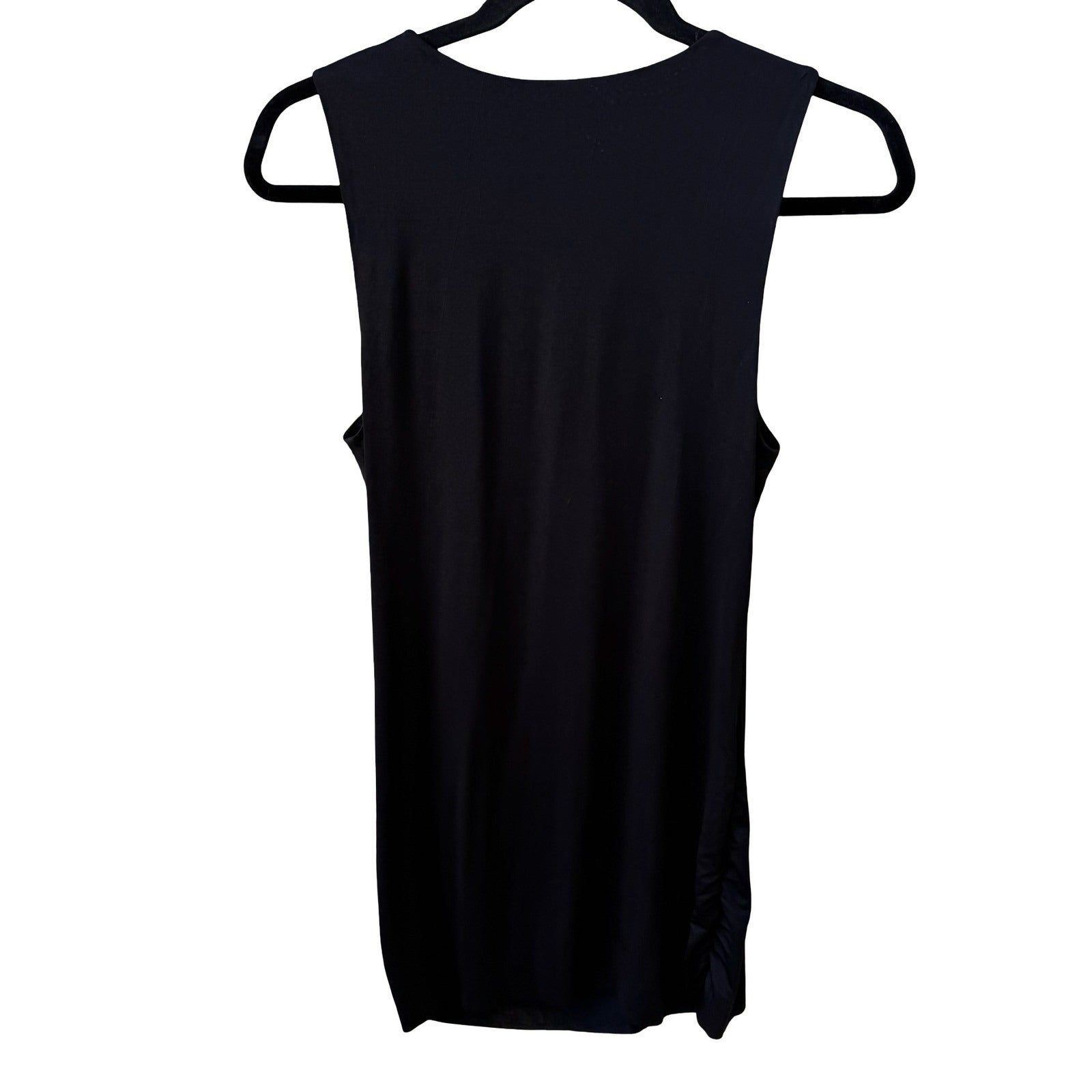 Poleci Y2K Minimalist Lagenlook Draped Ruched Sleeveless Scoop Neck Blouse S