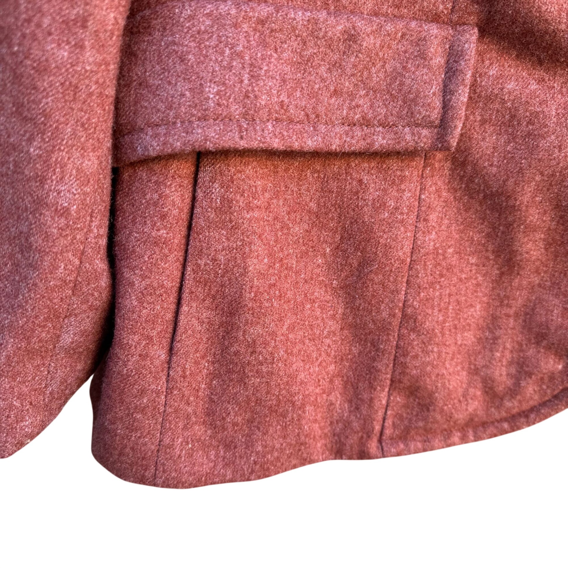 Mayfair of California Bullocks Vintage 50s 60s Rust Brown Wool Blazer Skirt Set