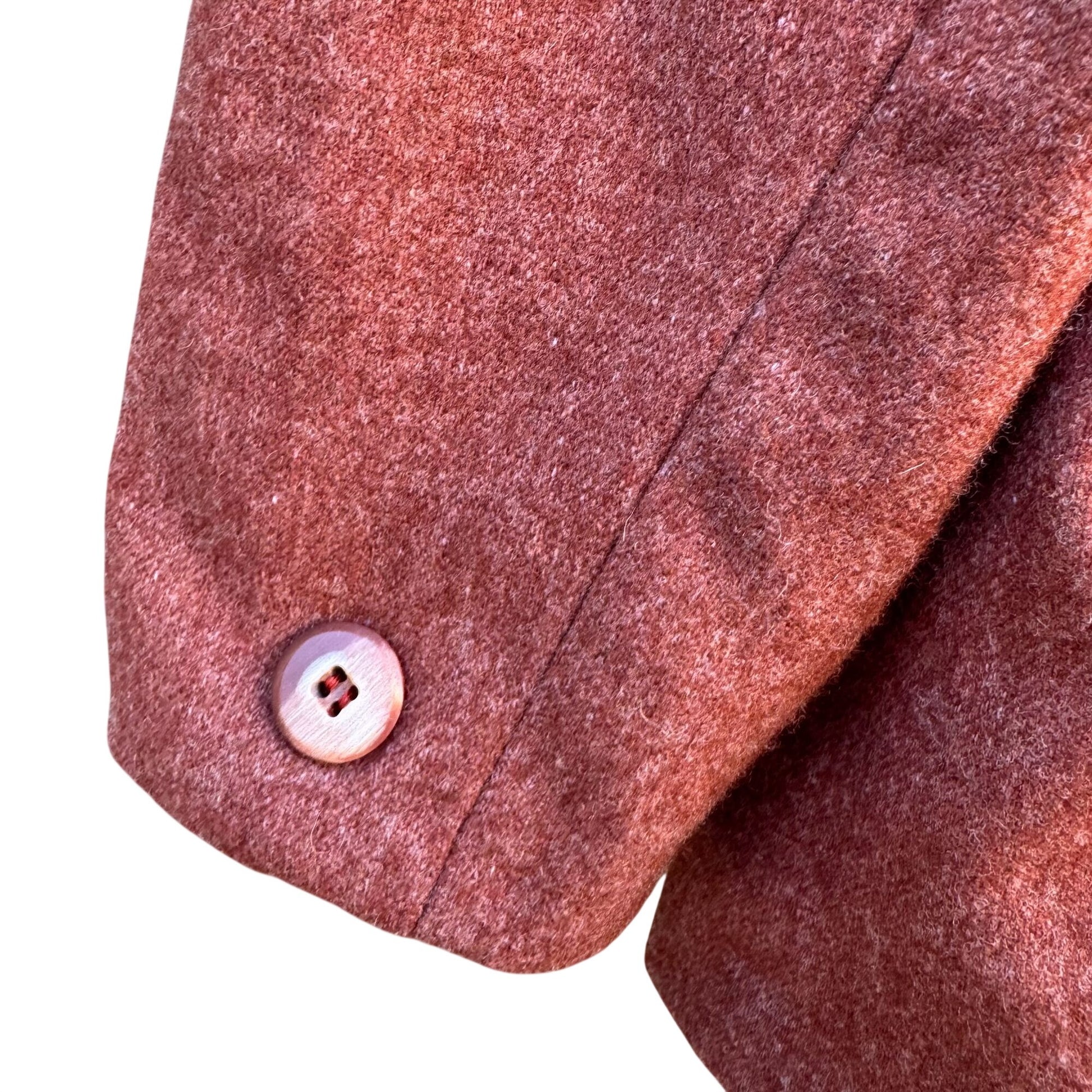 Mayfair of California Bullocks Vintage 50s 60s Rust Brown Wool Blazer Skirt Set