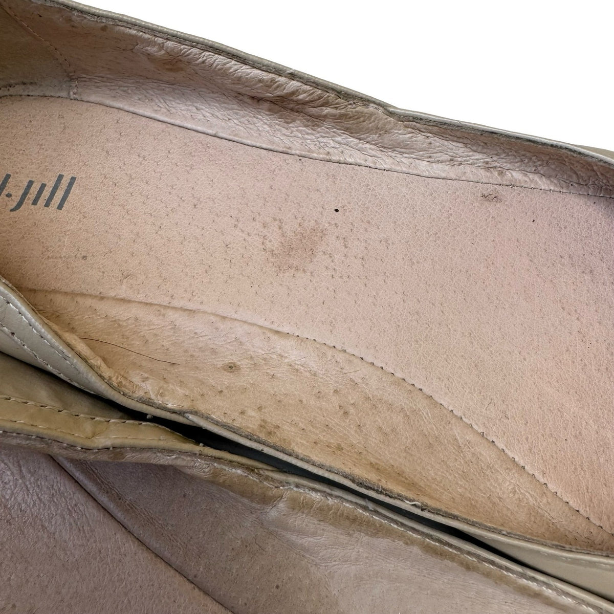 J. Jill Leather Minimalist Round Toe Minimalist Ballet Flats Beige Womens 11