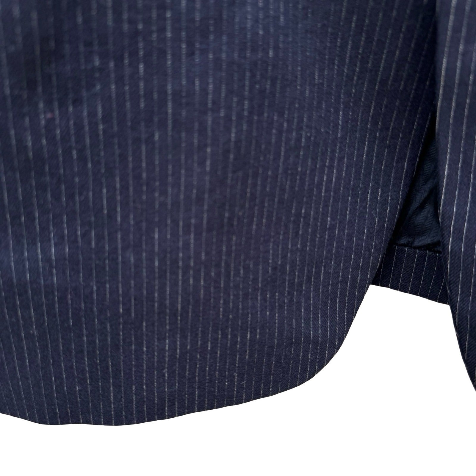 Hart Schaffner Marx Vintage Silver Trumpeter Navy Pinstripe Wool Blazer Mens 38R