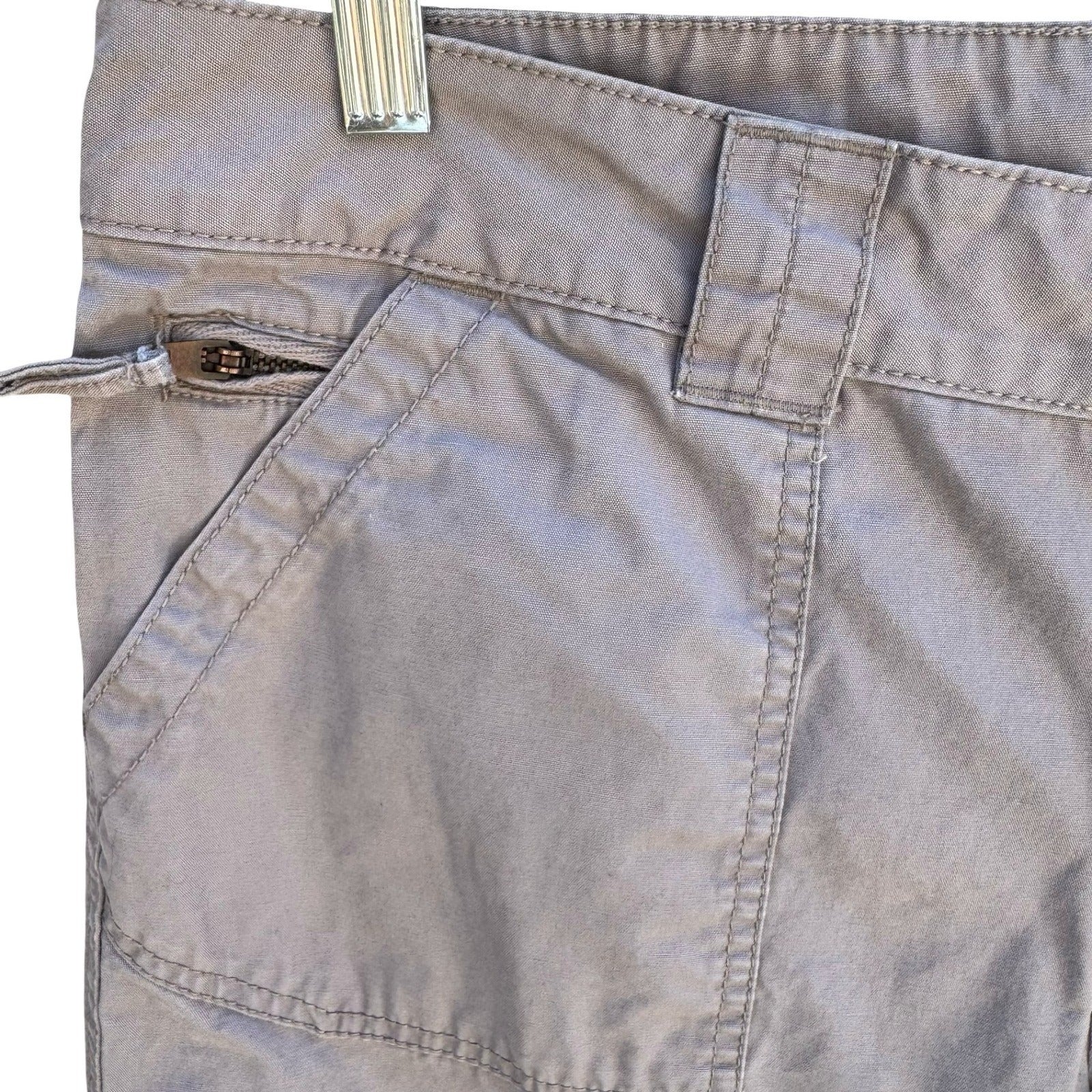 Gap Utility Crop Pants Cotton Canvas Cargo Straight Leg Grey Womens 12 Outdoor