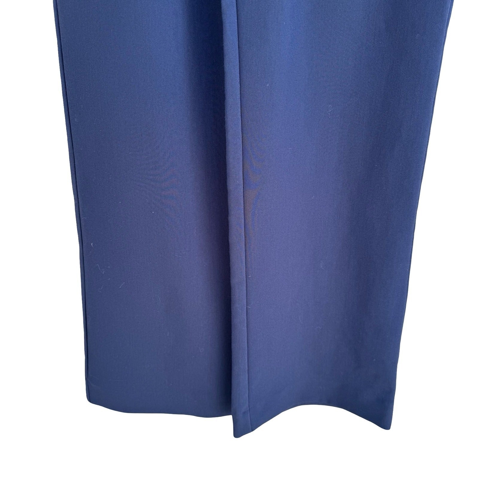 Abercrombie & Fitch Sloane Tailored Pants Wide Leg Pleated High Waisted Navy 0