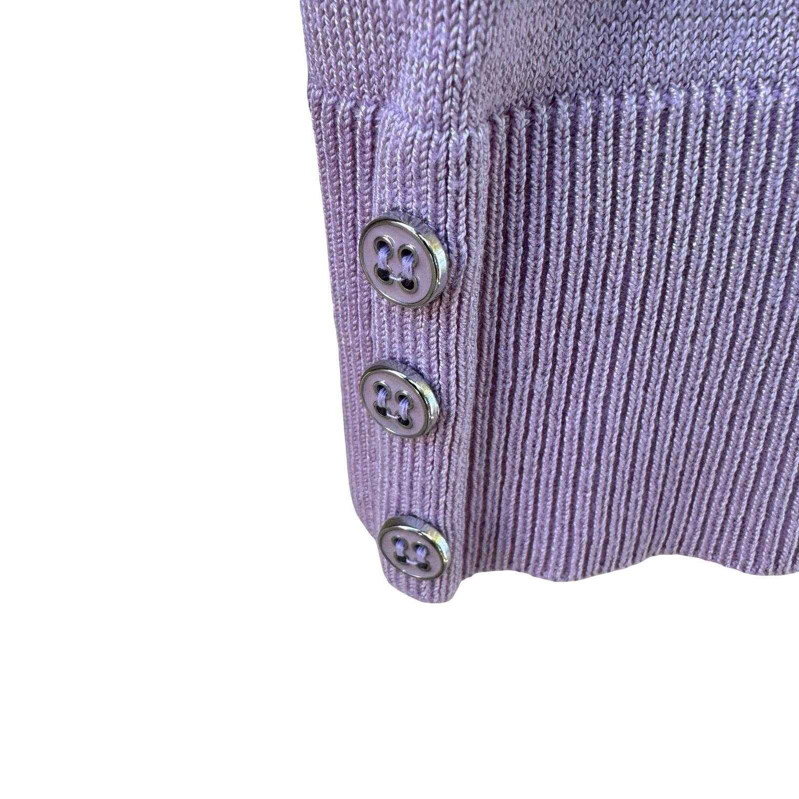Verve Ami Minimalist Open Front Shawl Collar Cardigan Sweater Pastel Lilac L NEW