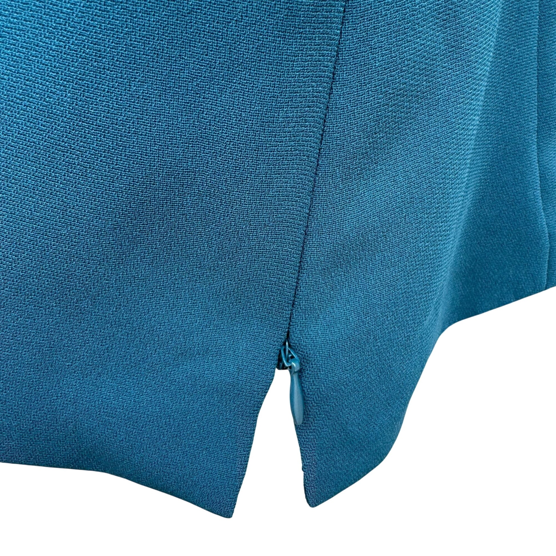 Coldwater Creek Womens Sleeveless Full Lined Scoop Neck Side Zip Teal Blouse 16