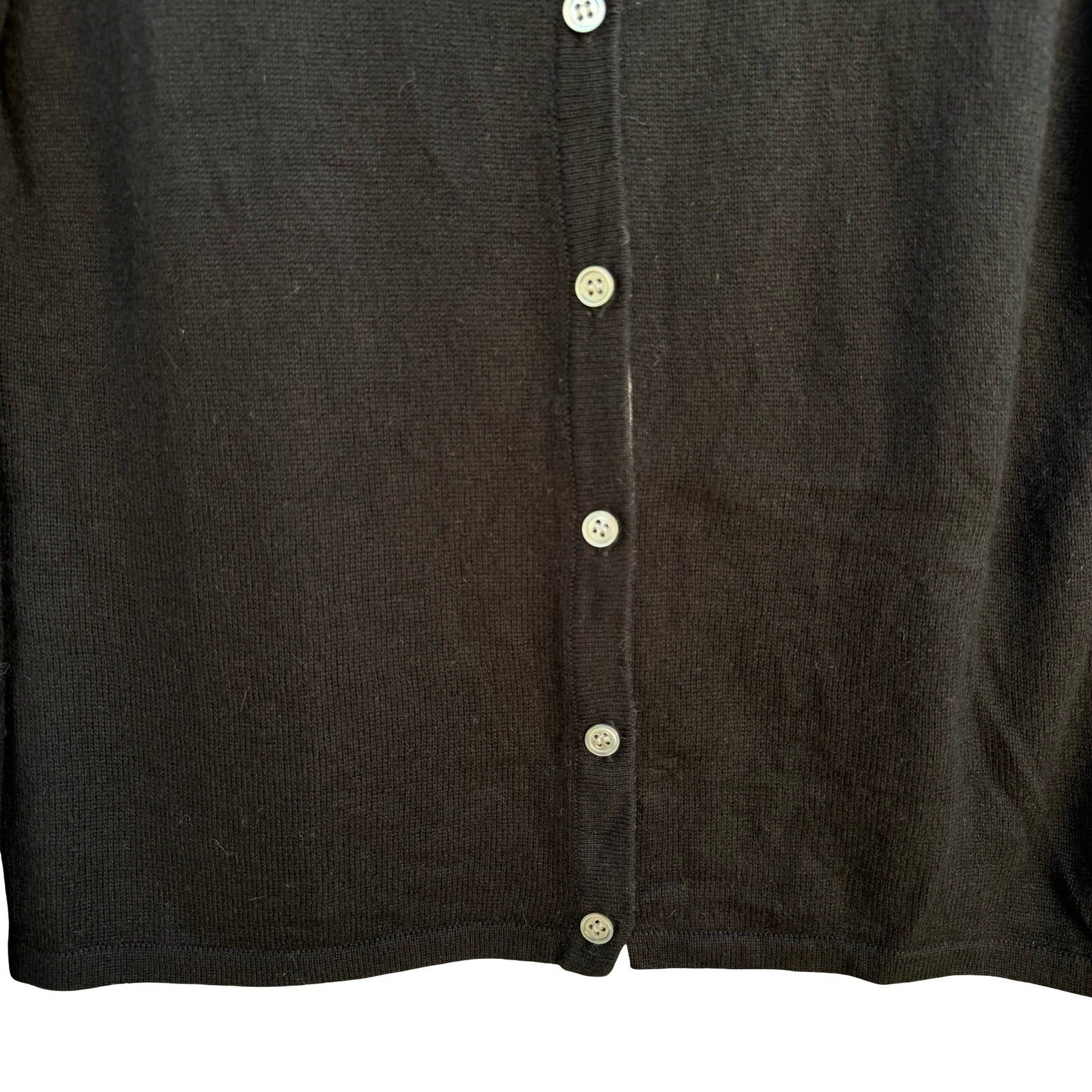 Preview Collection Petites Black Silk Cashmere Blend Button Front Cardigan M