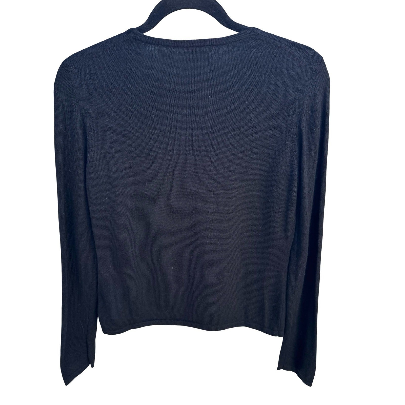 Preview Collection Petites Black Silk Cashmere Blend Button Front Cardigan M