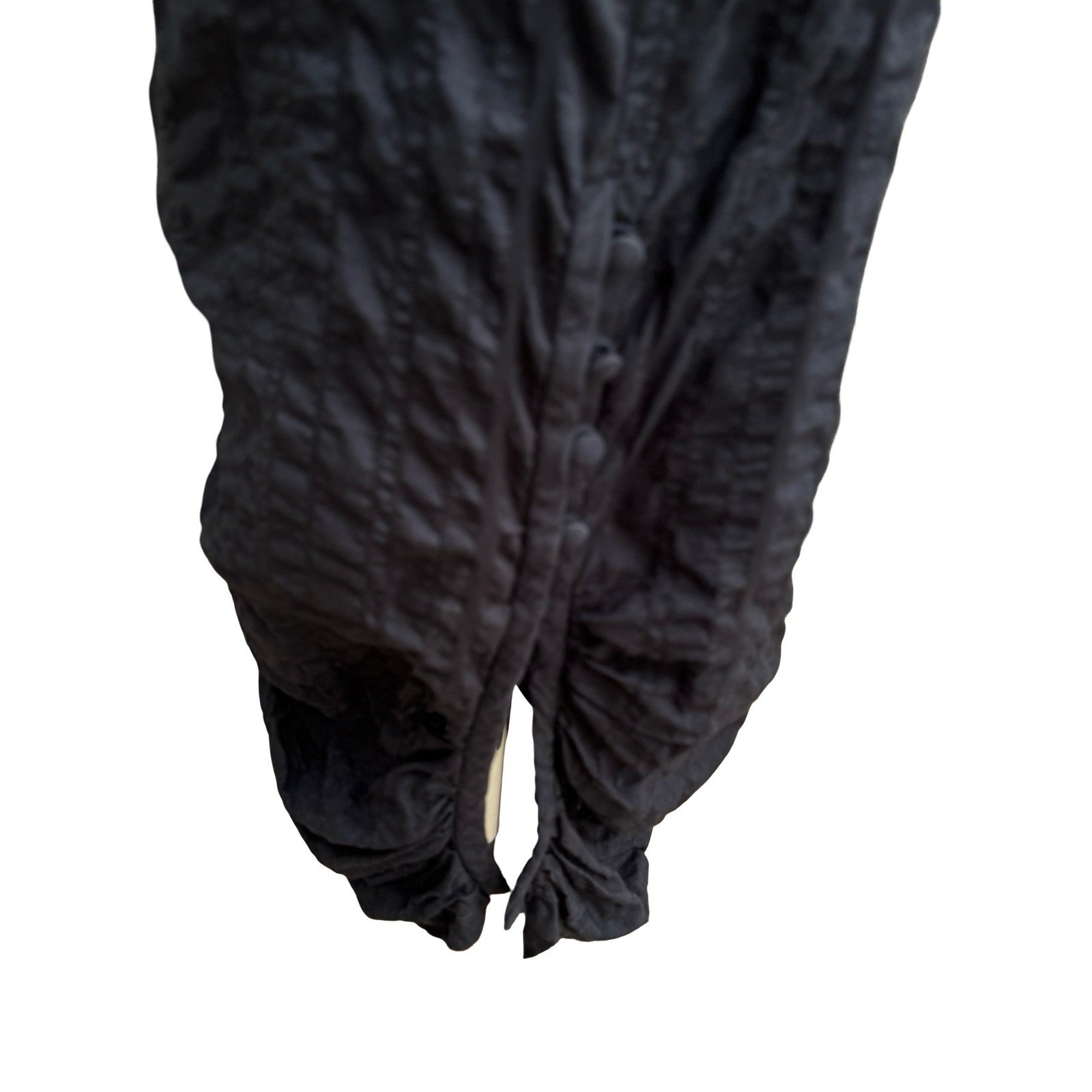 Whimsigoth Crinkled Quilted Witchy Steampunk Bubble Hem Midi Dress Avant Garde S