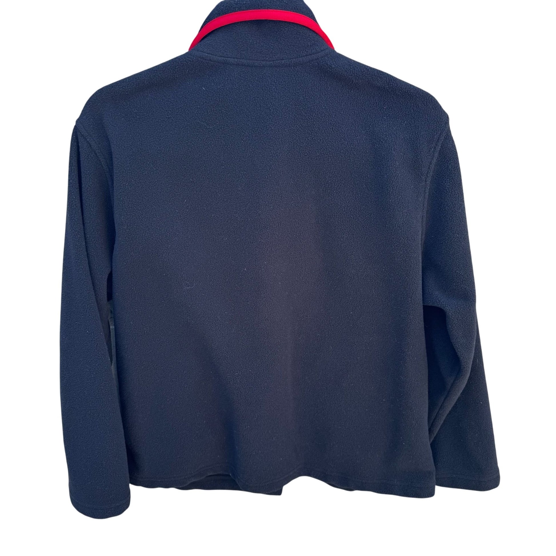 Classic Elements Holiday Fleece Festive Appliques Red Trim Embroidered Jacket M