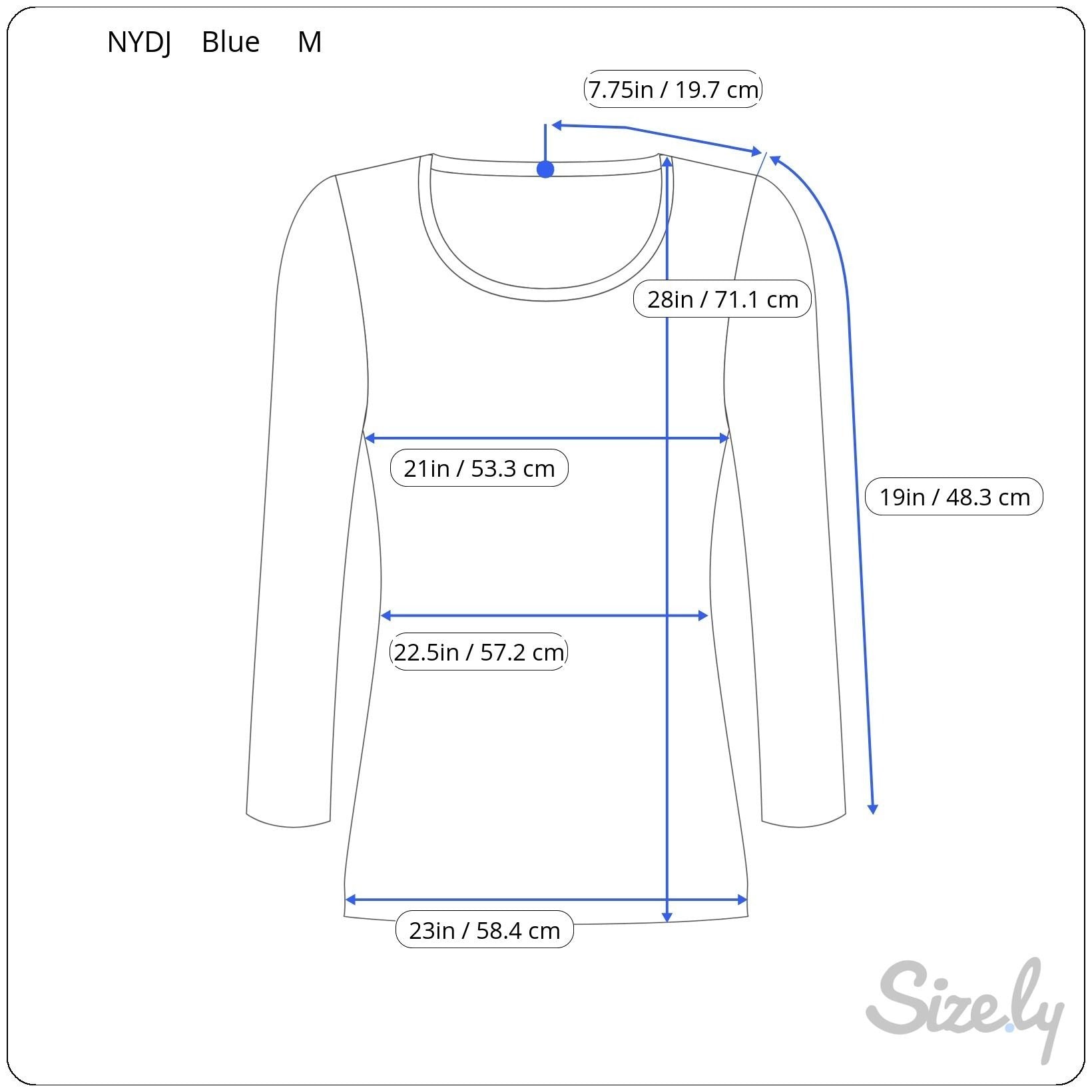 NYDJ Womens Blue Geometric Print Long Sleeve Pleated Back Preppy Tunic Blouse M