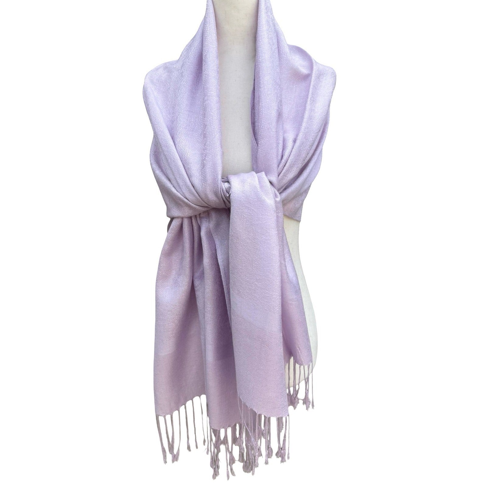 Lavender Paisley Pashmina Shawl Lilac Jacquard Fringe Wrap Scarf Stole Pastel