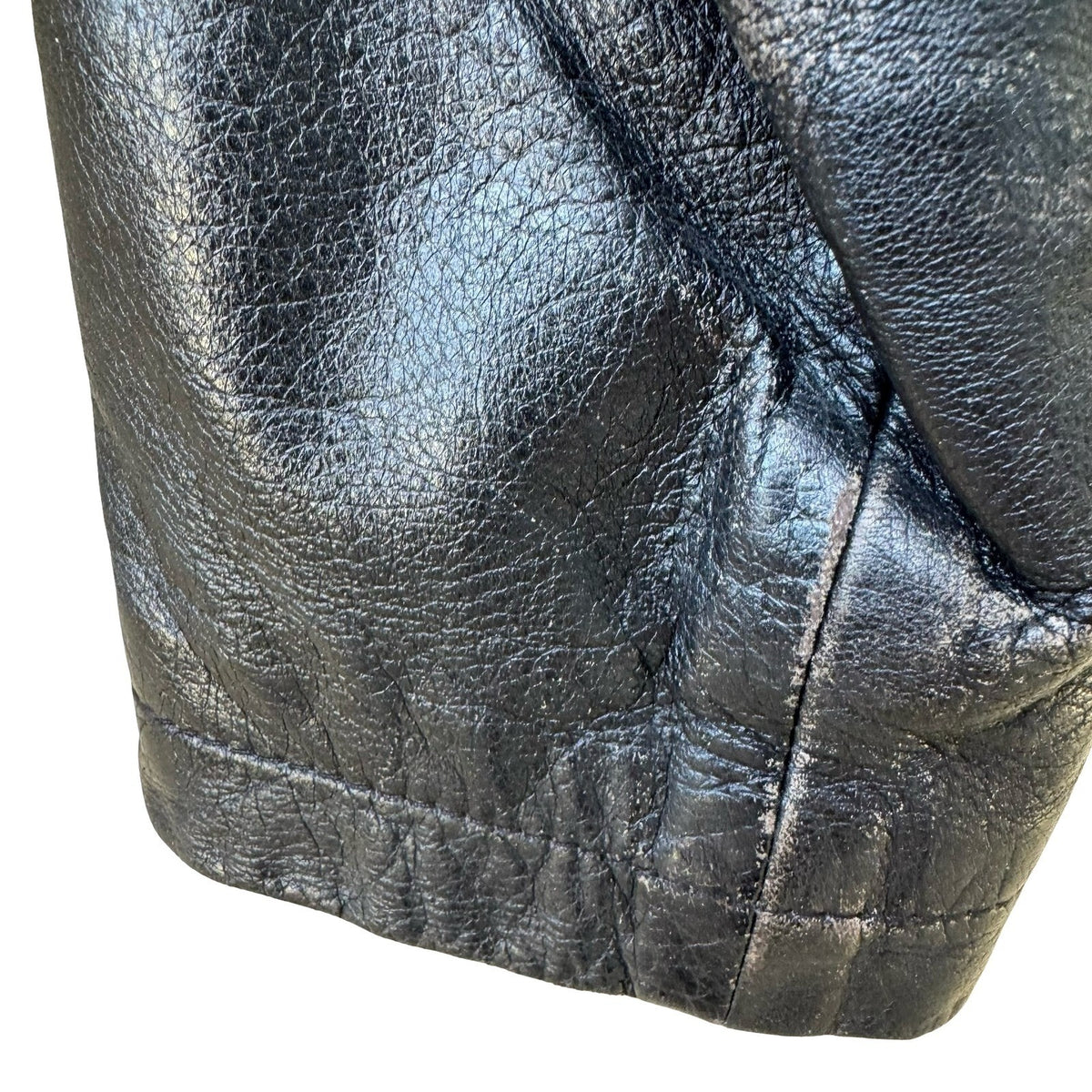 Marc Laurent Vintage 80s Belted Rocker Grunge Biker Moto Leather Jacket Black M