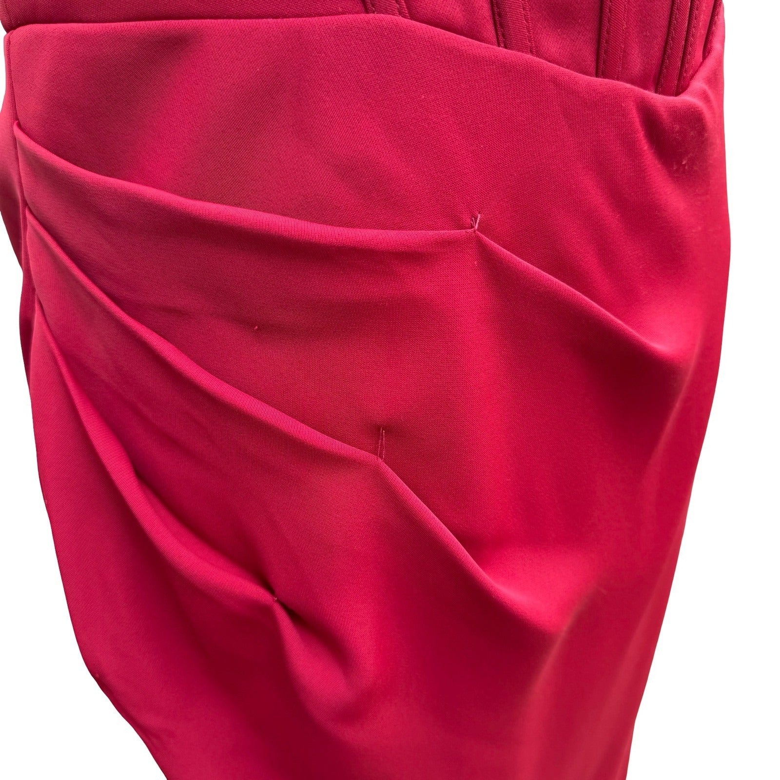 GLS Gloria Red Corset Sweetheart Draped Evening Gown Train Prom Gala Glamour XL