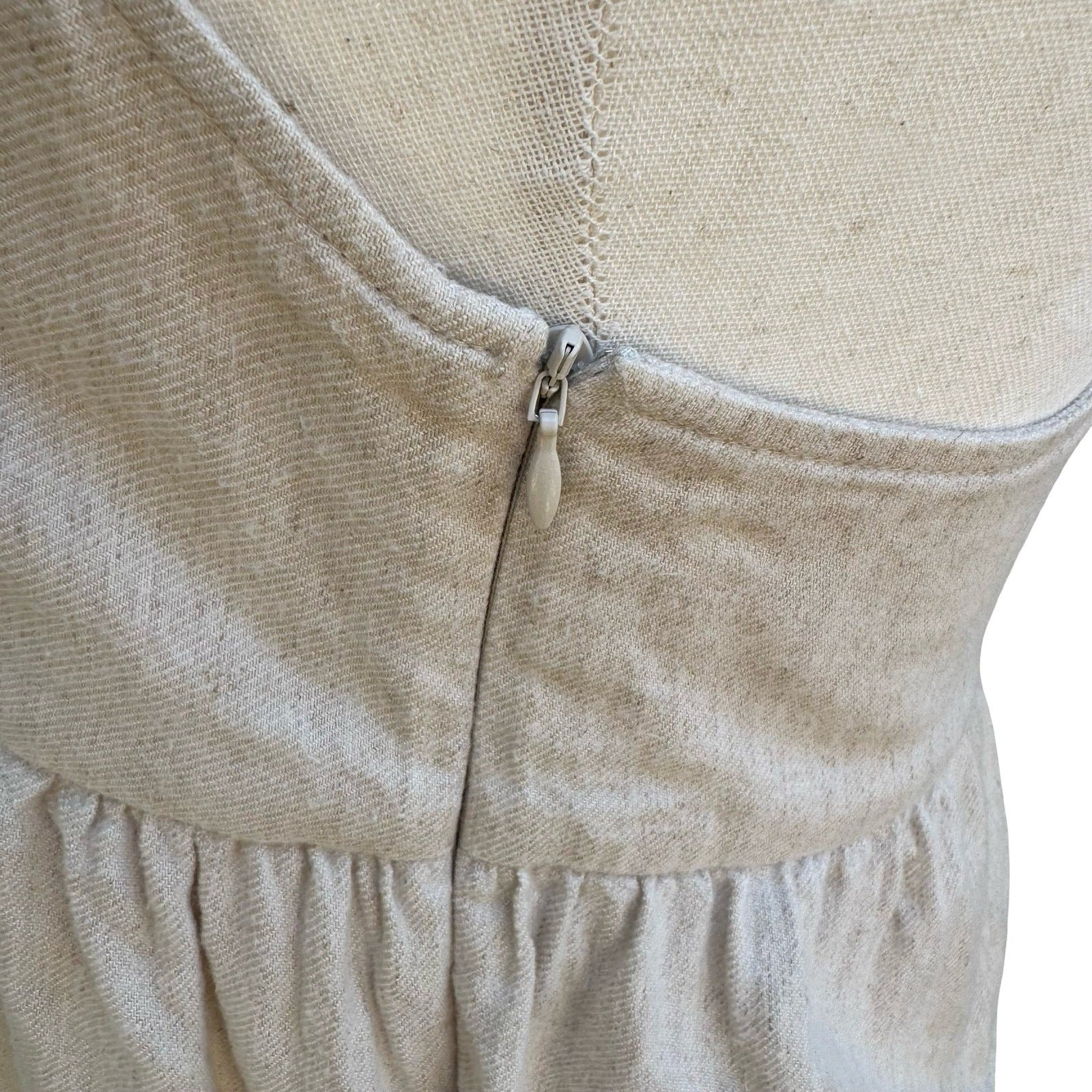 Joes Jeans Coastal Beachy Boho Linen Blend Tiered Peplum Camisole Top Oatmeal S