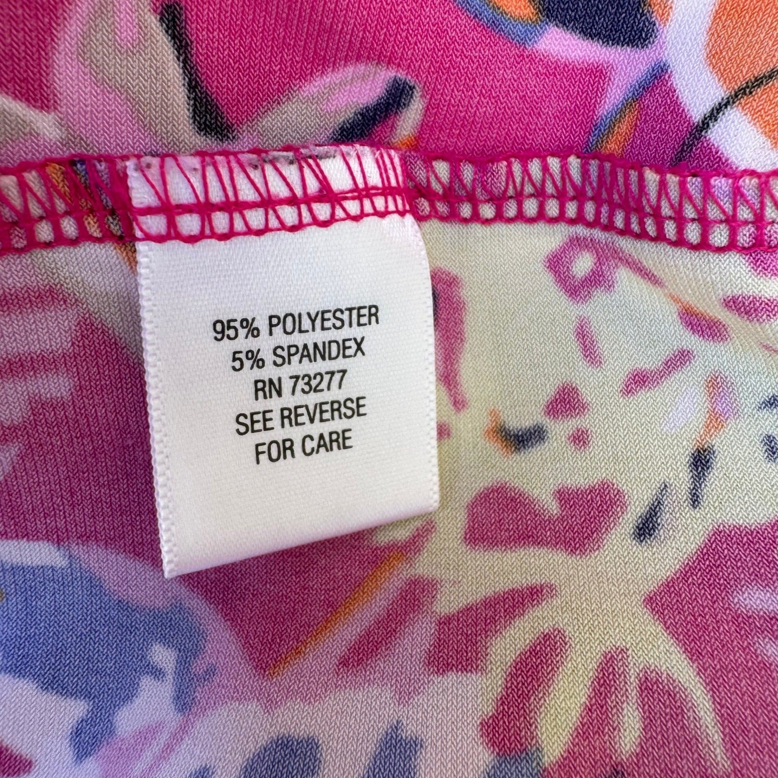 Dana Buchman Hot Pink Floral Cowl Neck Sleeveless Blouse Knit Top Pink Womens M