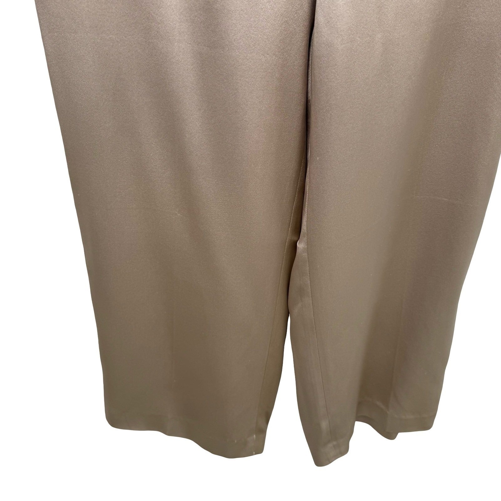 Bloomingdales Silk Minimalist Quiet Luxury Wide Leg Evening Pants Gold 14 NEW