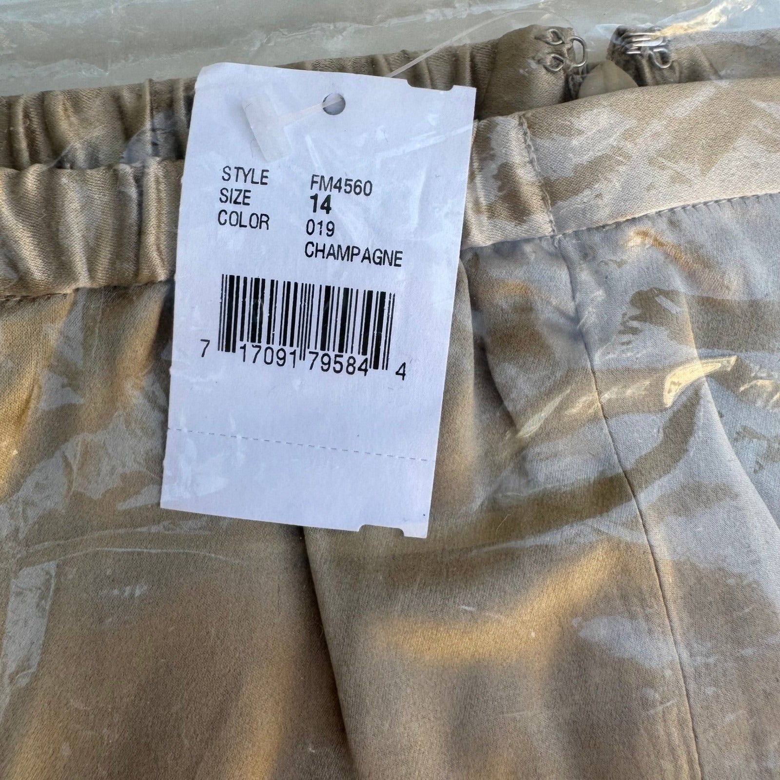 Bloomingdales Silk Minimalist Quiet Luxury Wide Leg Evening Pants Gold 14 NEW