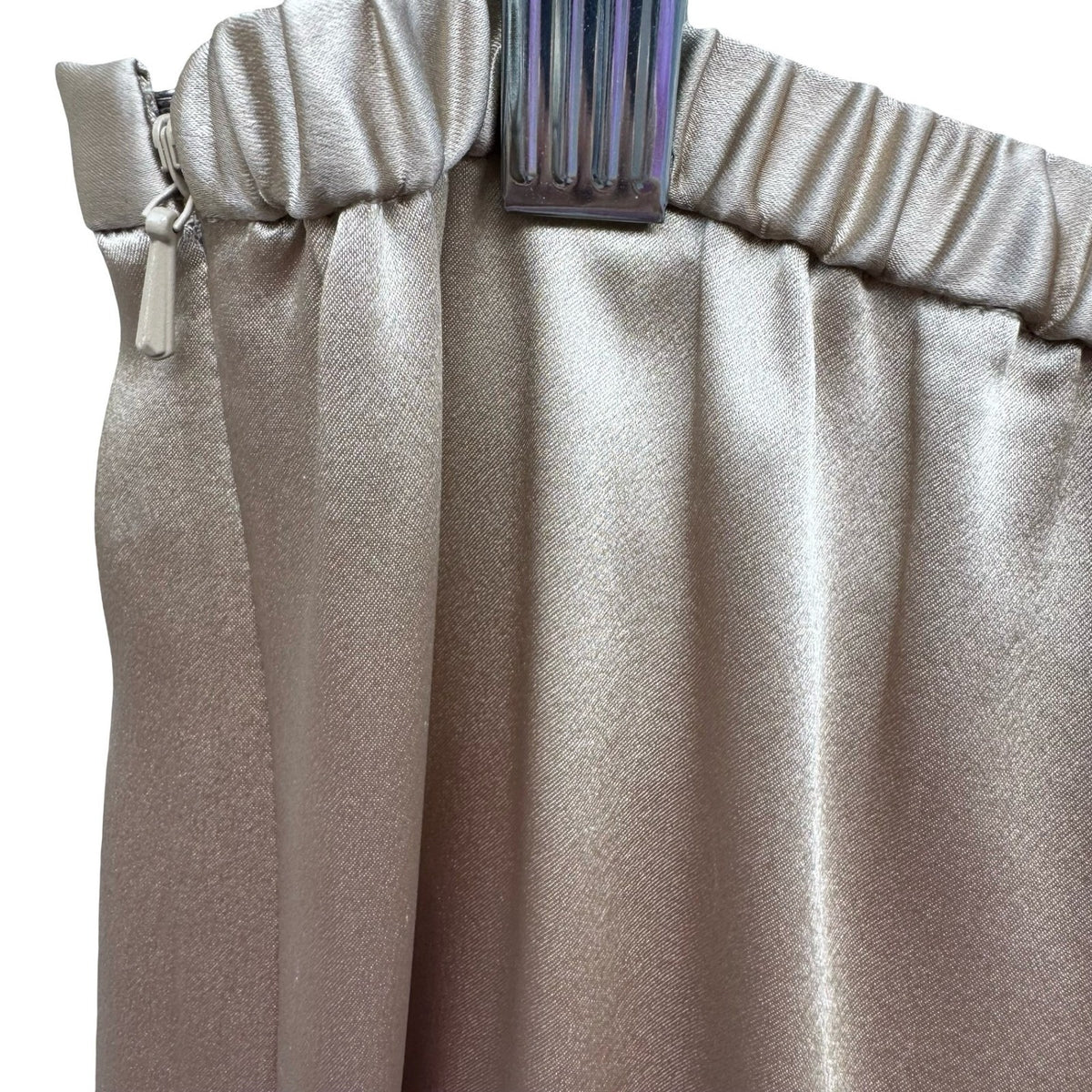 Bloomingdales Silk Minimalist Quiet Luxury Wide Leg Evening Pants Gold 14 NEW