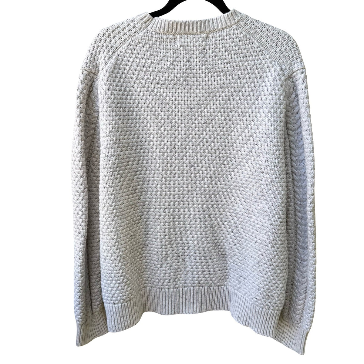 Mutual Weave Nautical Hygge Cable Knit Coastal Fisherman Sweater Cream Mens XXL