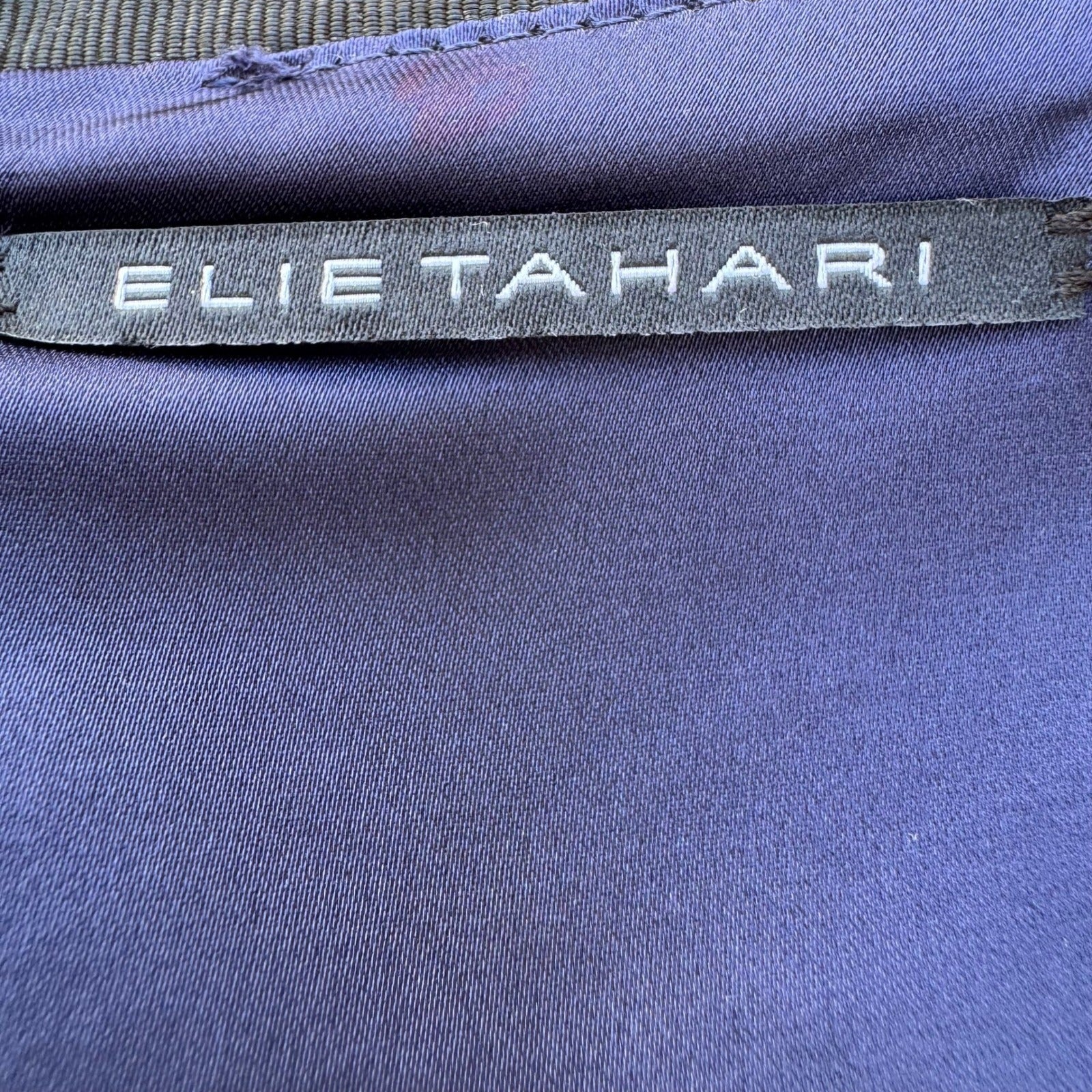 Elie Tahari Old Money Tweed Mini Skirt Wool Blend Textured Pencil Blue Womens 6