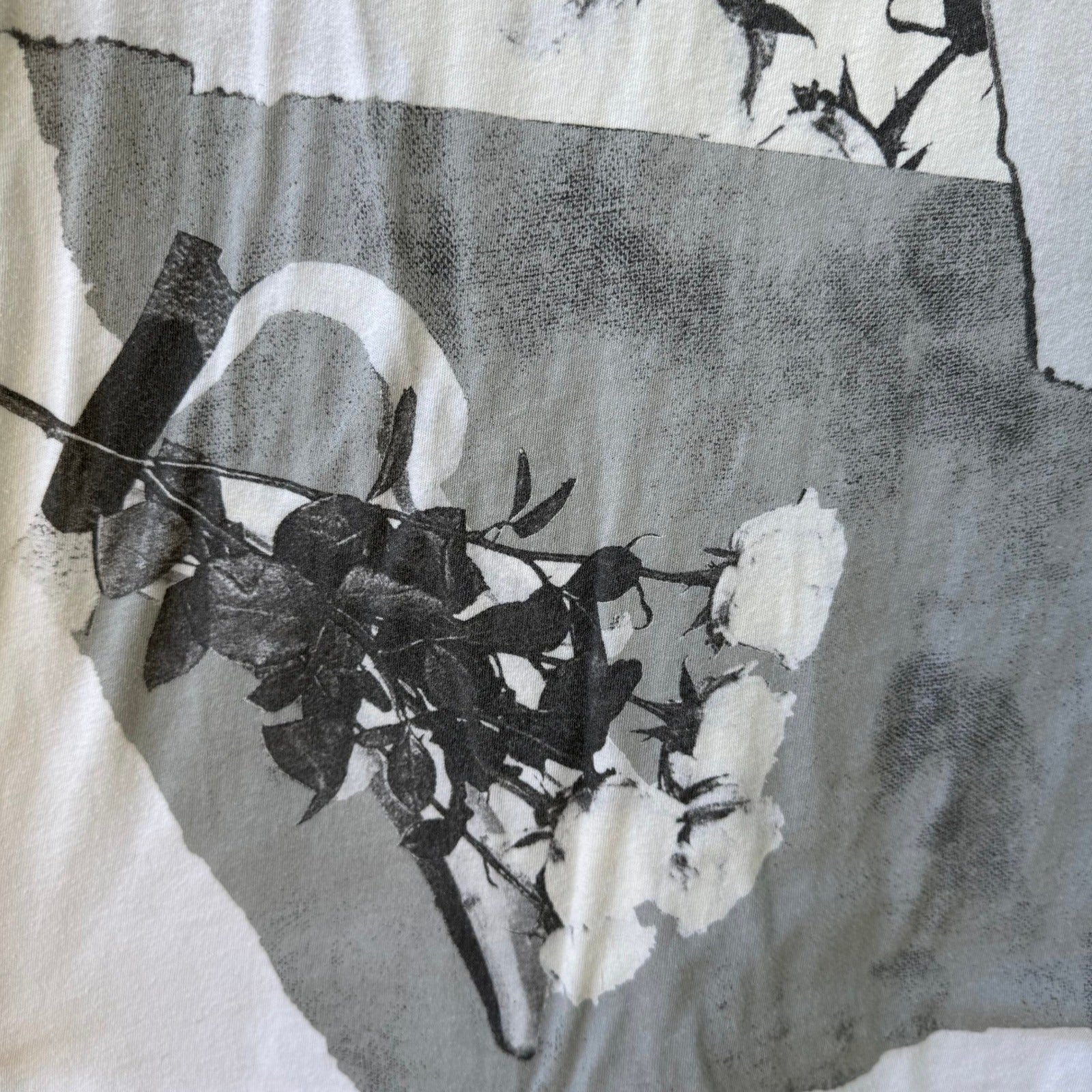 AllSaints Graphic Floral Rose Sleeveless Alt Edgy Rocker Muscle Tee Shirt Mens S