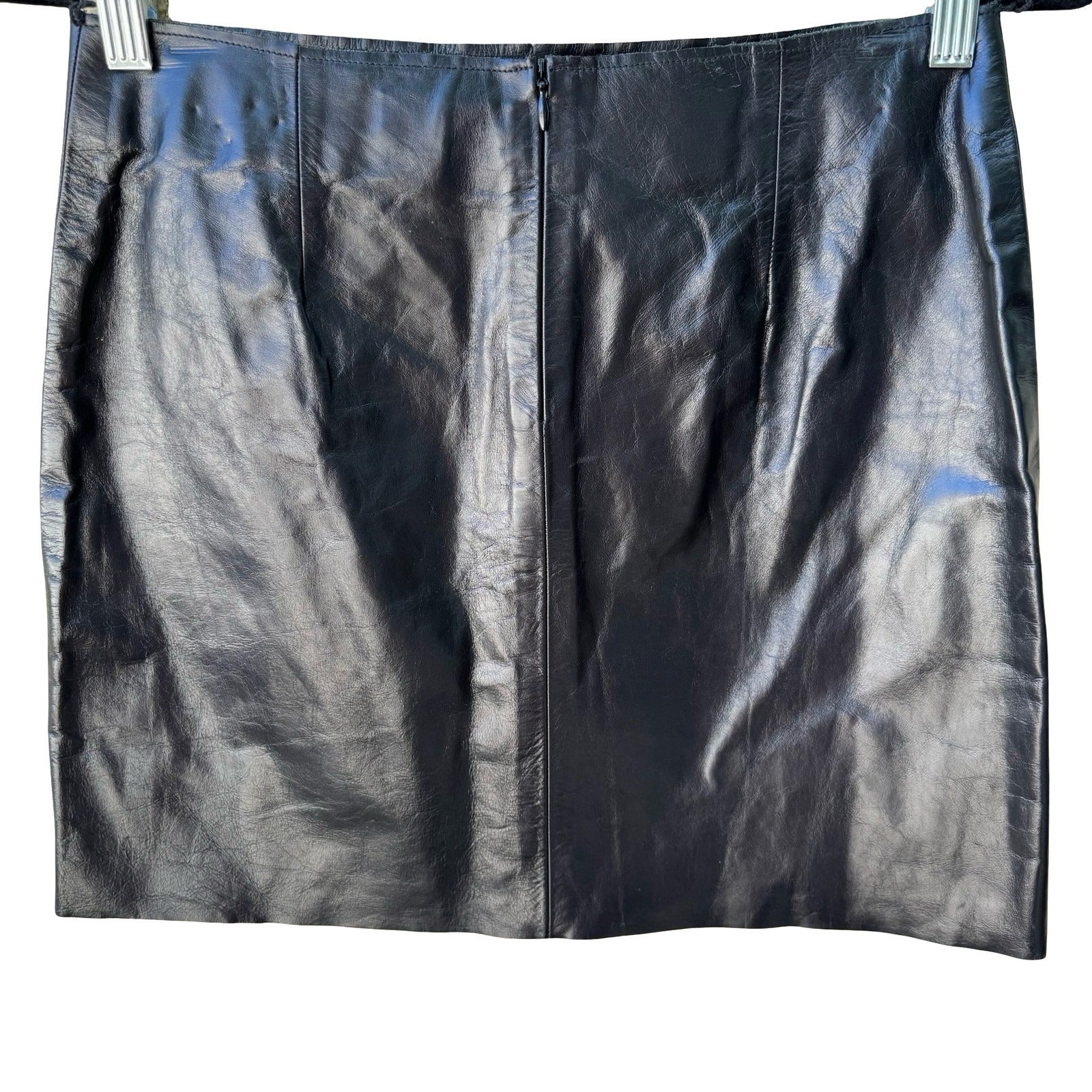 Poleci Vintage Y2K Edgy Moto Goth Leather Mini Skirt Laser Cut Dark Floral 4
