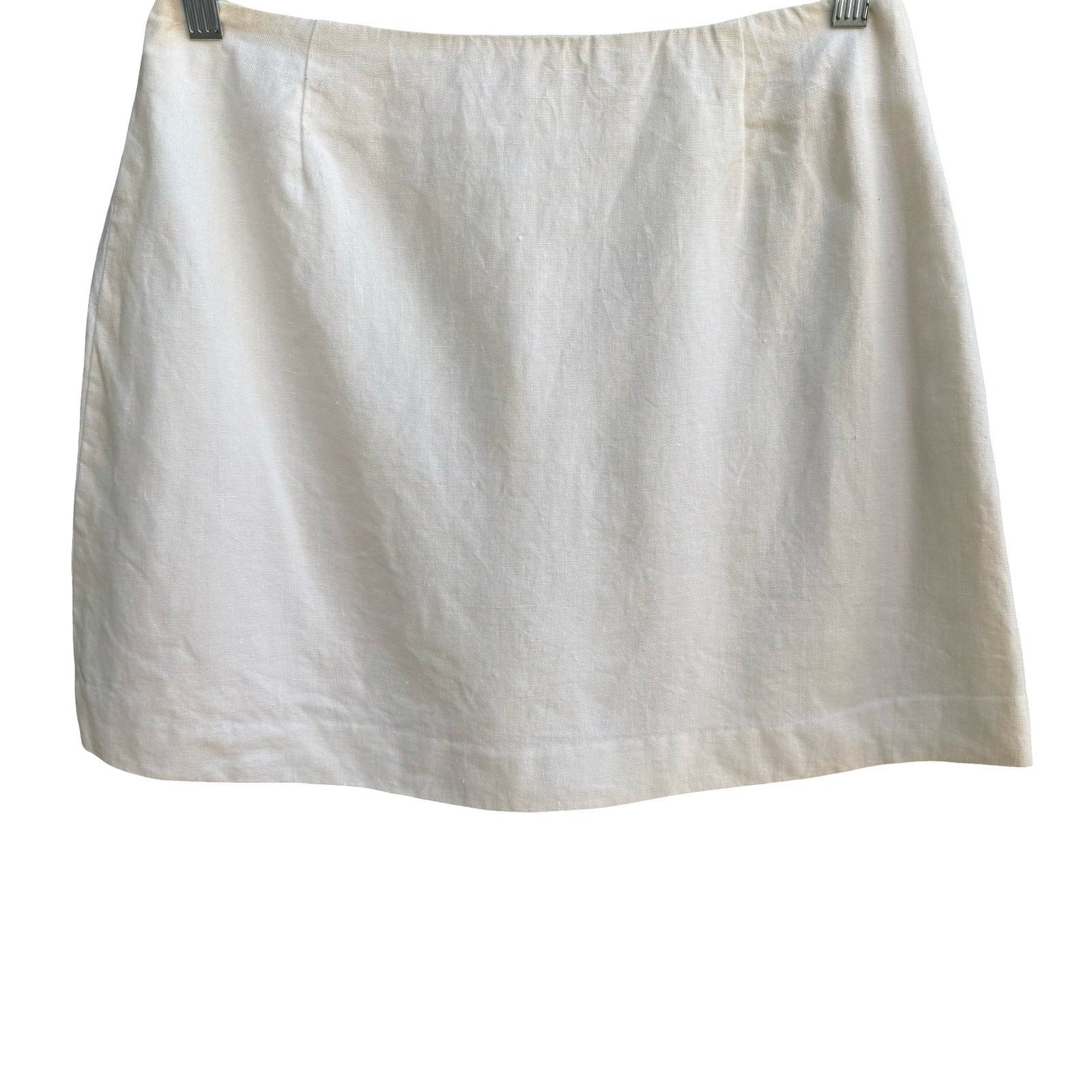 Ann Tjian Kenar Vintage 90s 100% Linen Minimalist Coastal Micro Mini Skirt 12