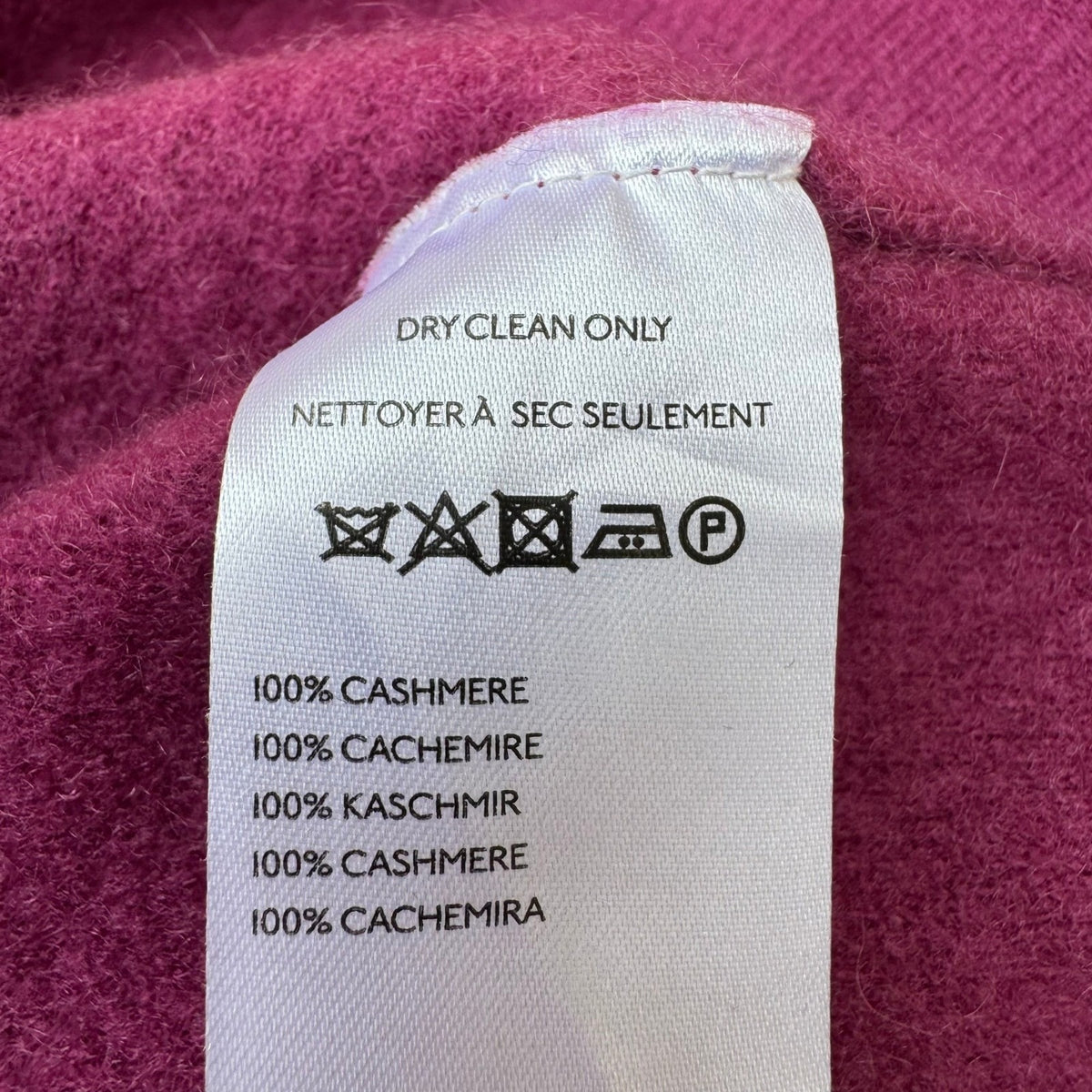 Pilcro 100% Cashmere Quiet Luxury Soft Girl Mock Neck Cropped Sweater Magenta XS
