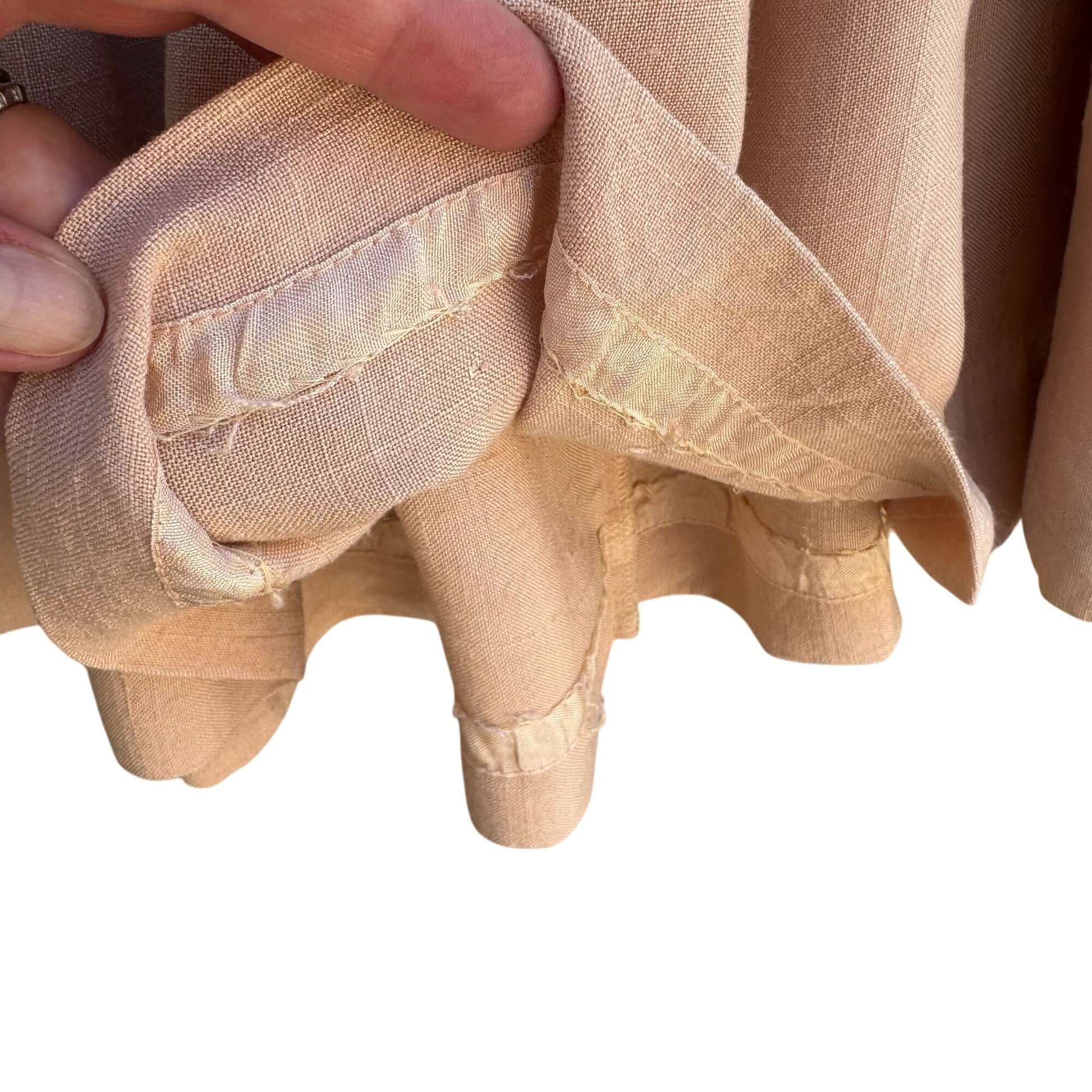 Daniele O By Tahari Vintage Womens Peach Silk Blend Blazer Pleated Skirt Set M