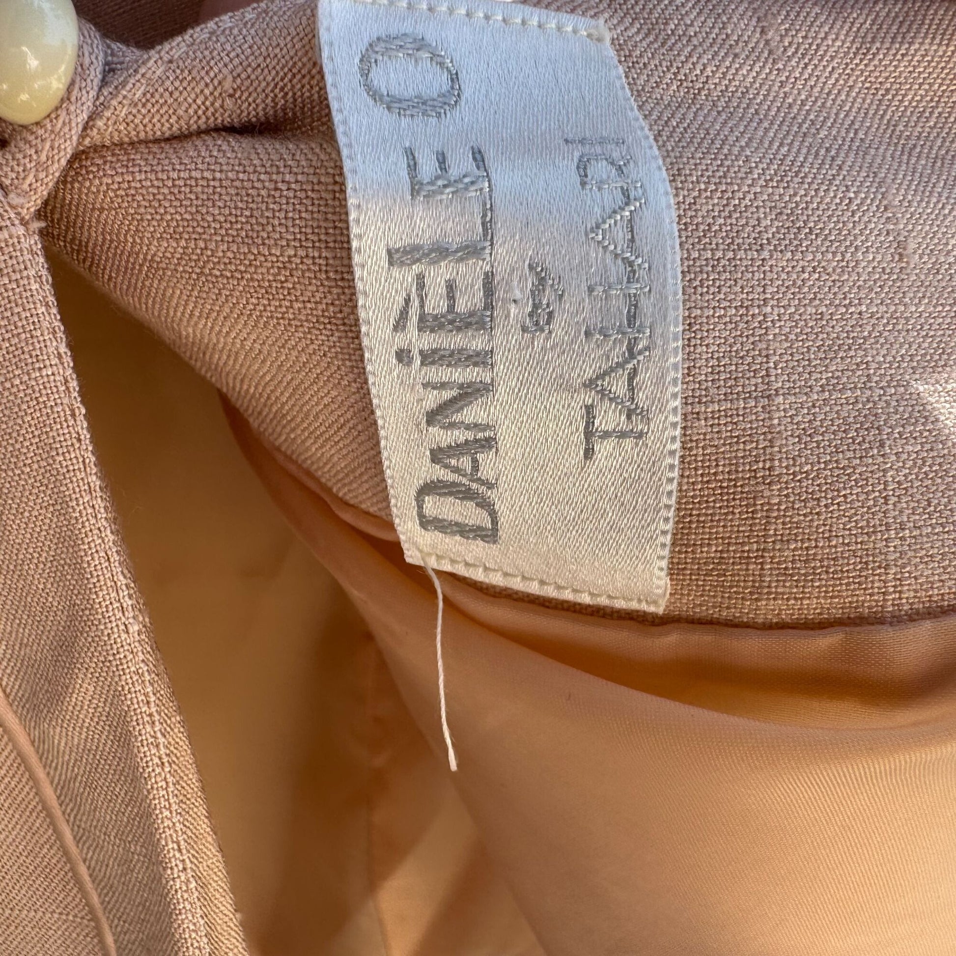 Daniele O By Tahari Vintage Womens Peach Silk Blend Blazer Pleated Skirt Set M