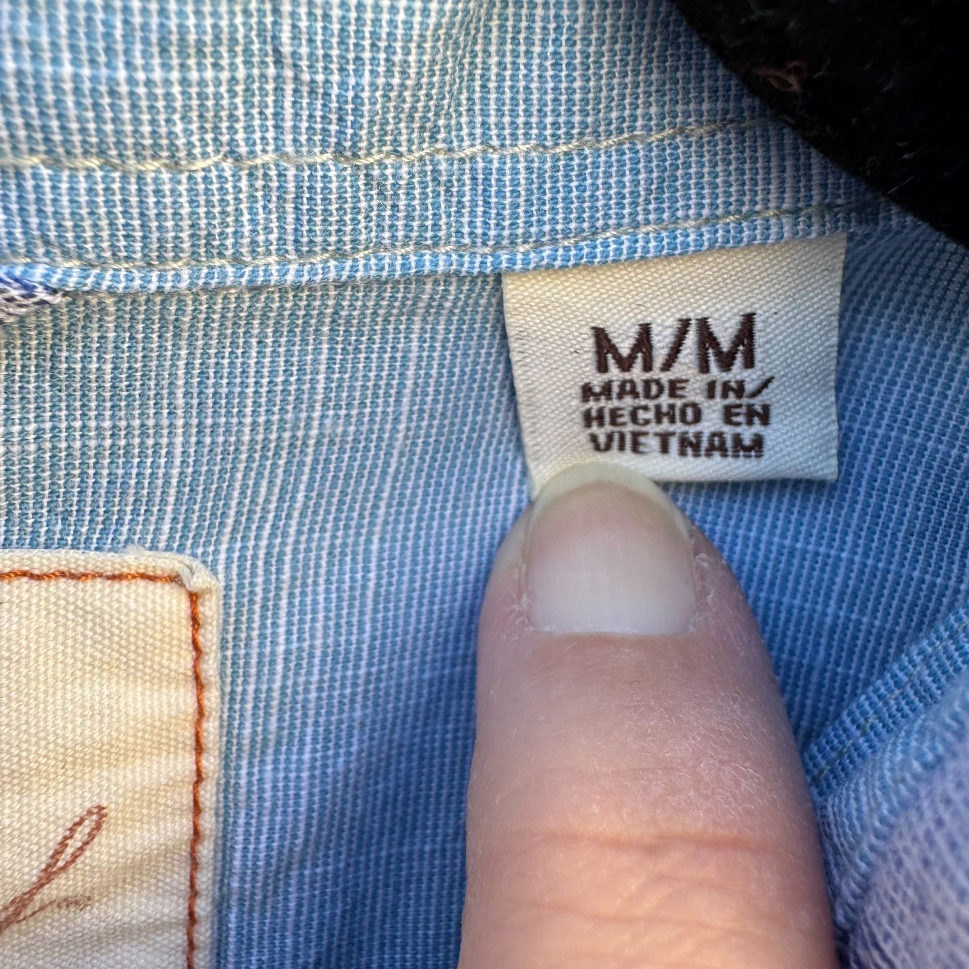 Weatherproof Vintage Mens Blue Plaid Button Collar Short Sleeve Casual Shirt M