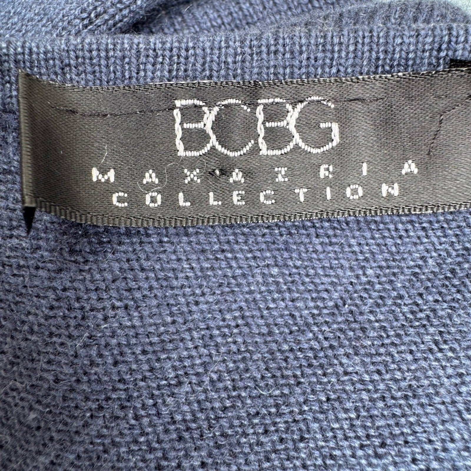 BCBG Max Azria Collection Y2K One Shoulder Knit Crop Top Asymmetric Navy Sample