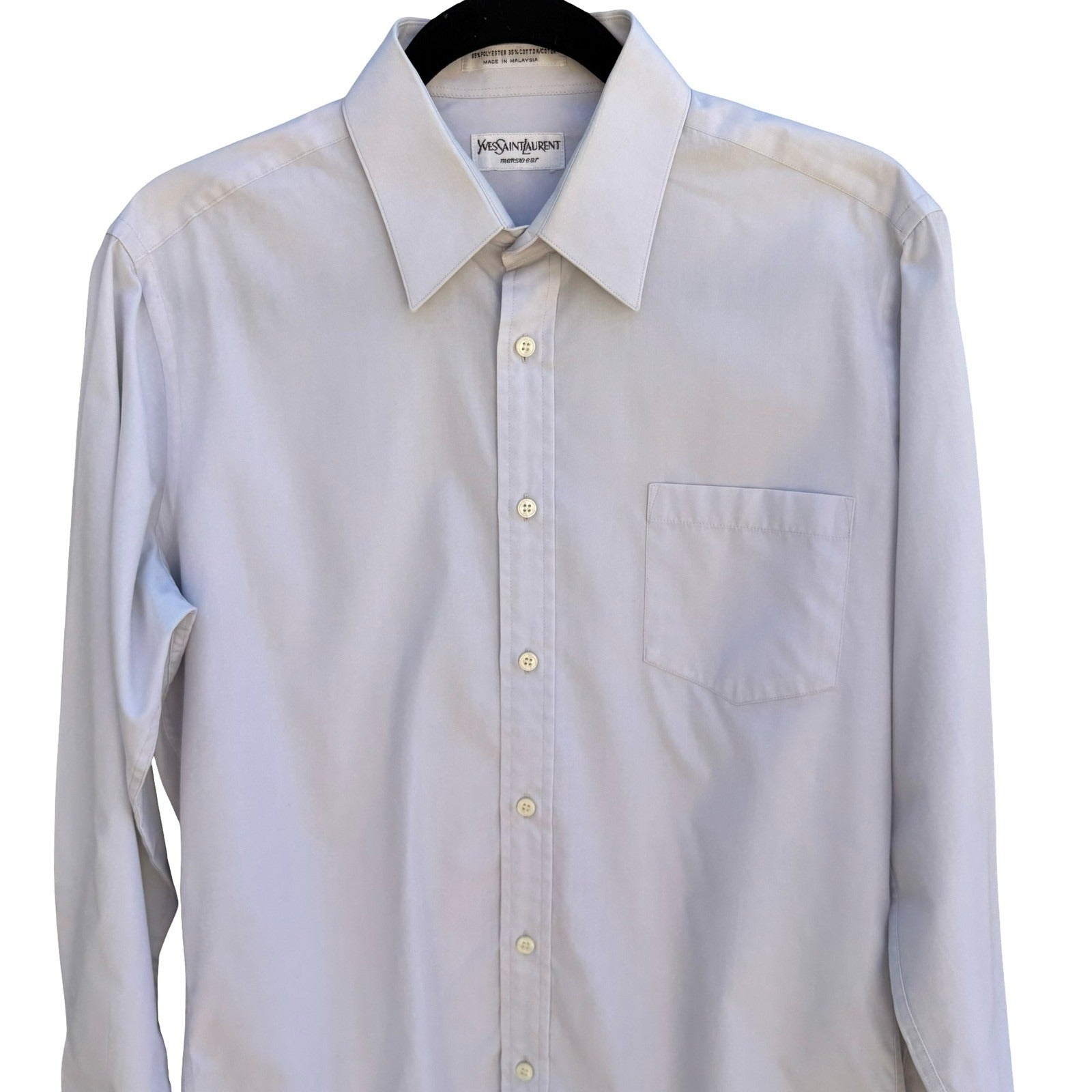 Yves Saint Laurent Vintage 90s Designer Luxury Shirt Mens L Minimalist Old Money