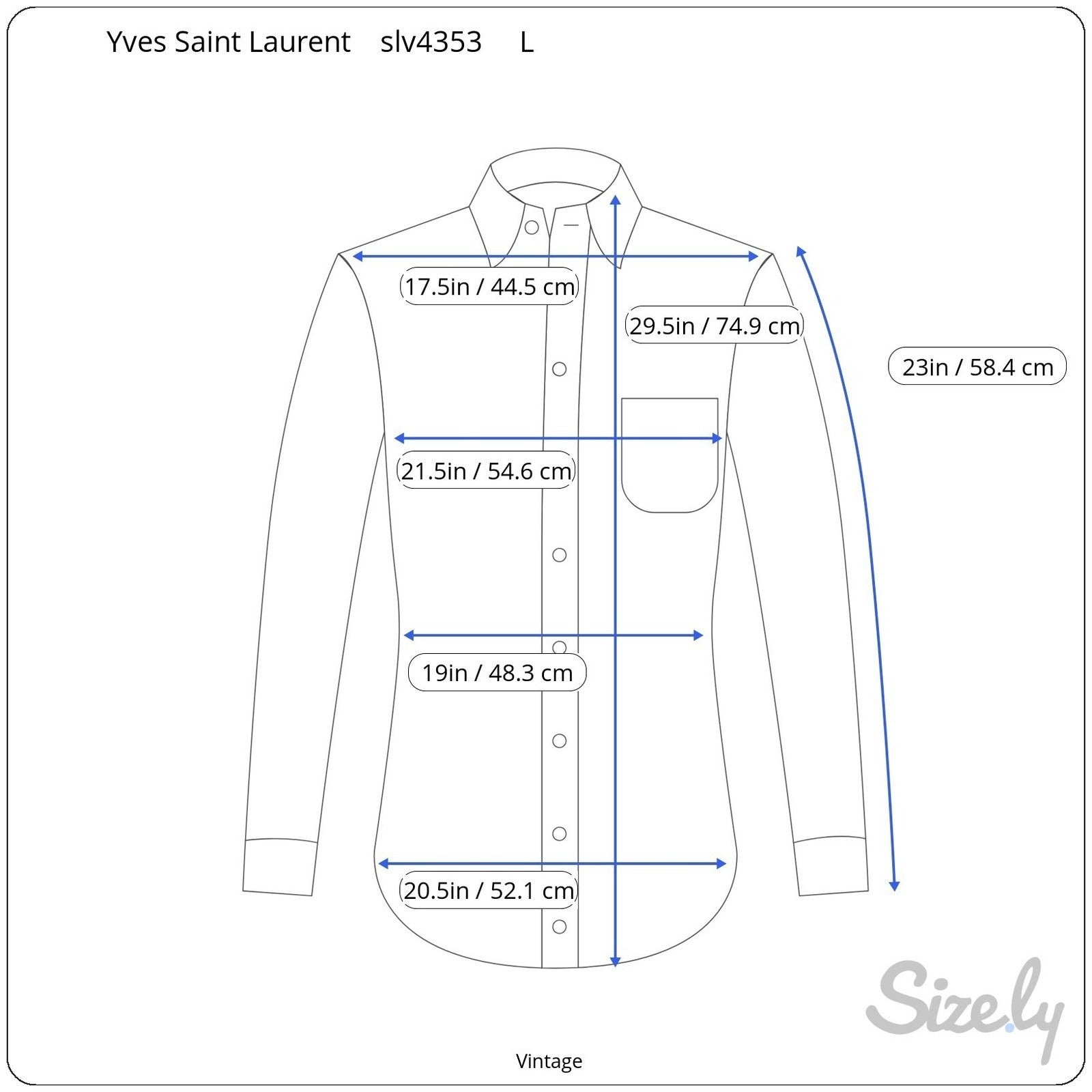 Yves Saint Laurent Vintage 90s Designer Luxury Shirt Mens L Minimalist Old Money