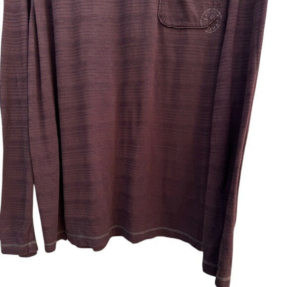 Tommy Bahama Silk Blend Mens Long Sleeve Brown Casual Athleisure Pocket Shirt L