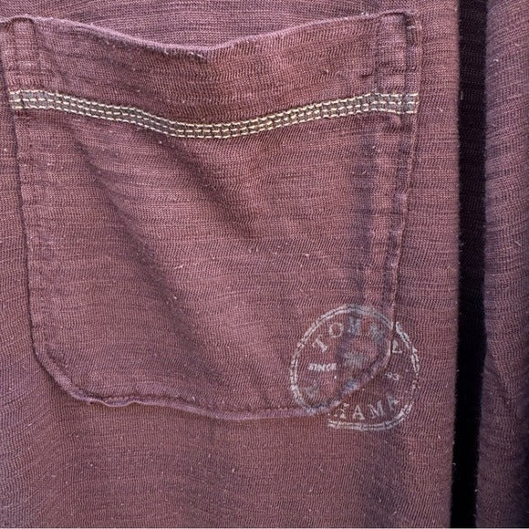 Tommy Bahama Silk Blend Mens Long Sleeve Brown Casual Athleisure Pocket Shirt L