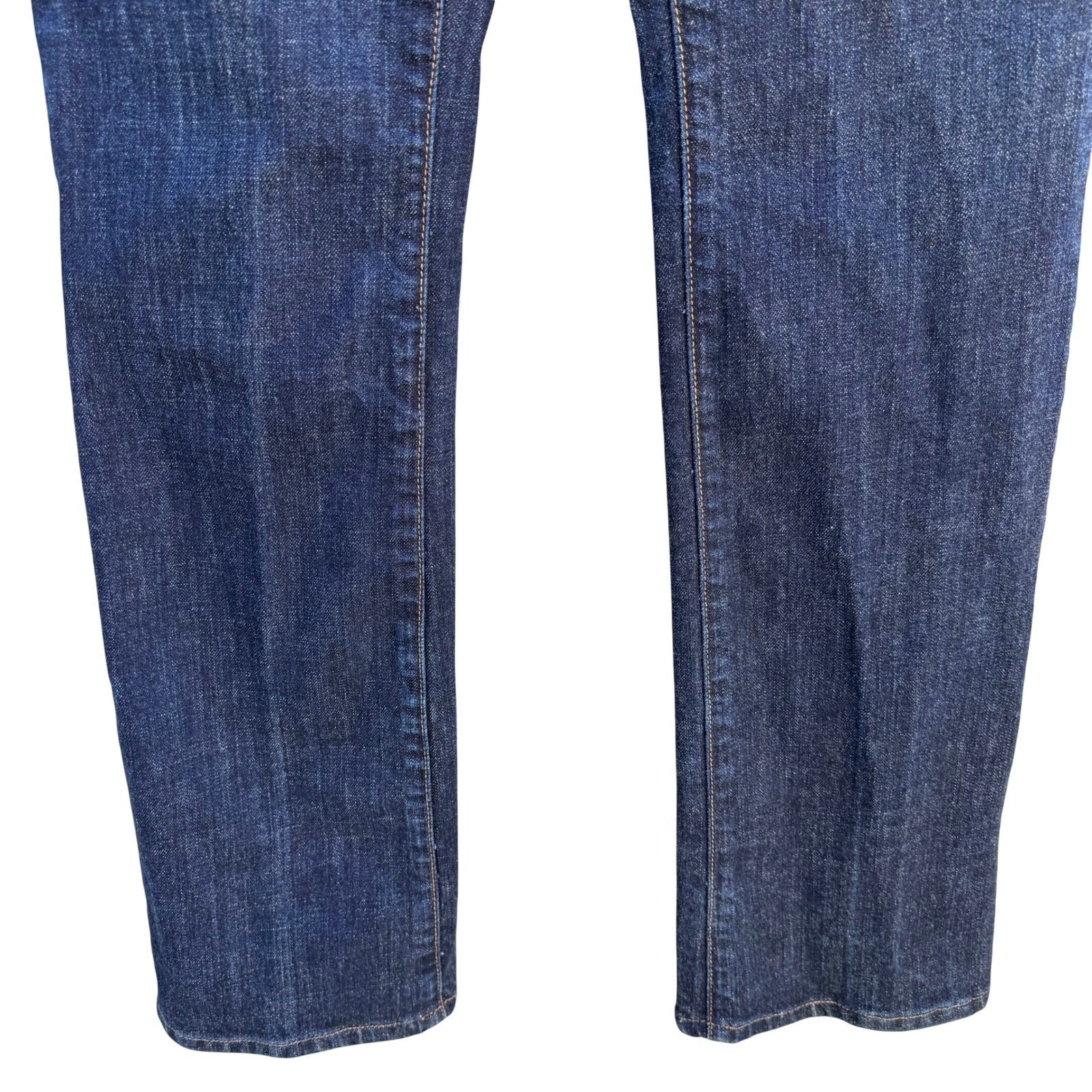 Seven7 Y2K Womens Boot Cut Jeans Dark Indigo Wash Embroidered Pocket Size 31