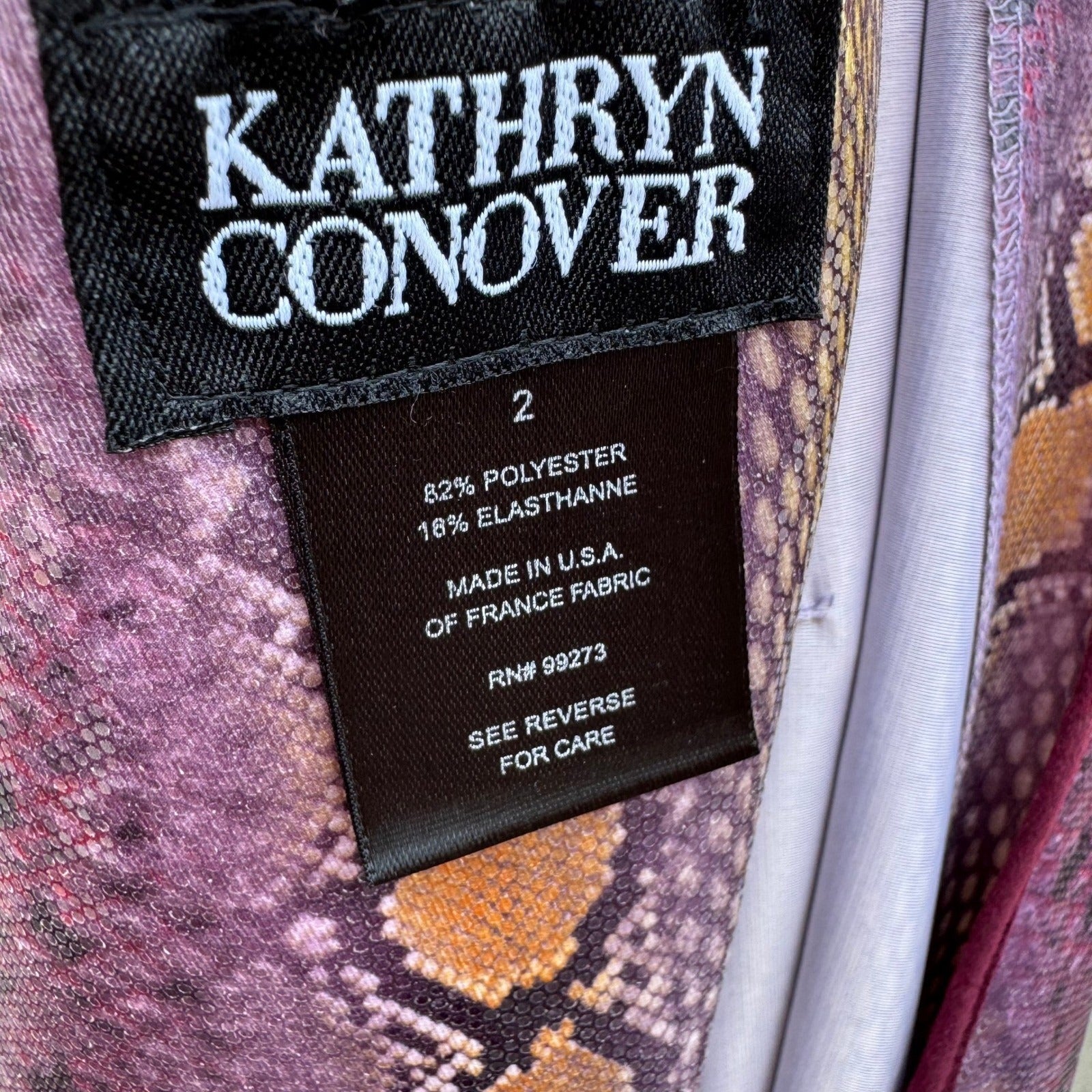 Kathryn Conover Y2K 90s Mob Wife Purple Faux Snakeskin Edgy Wrap Midi Dress 2