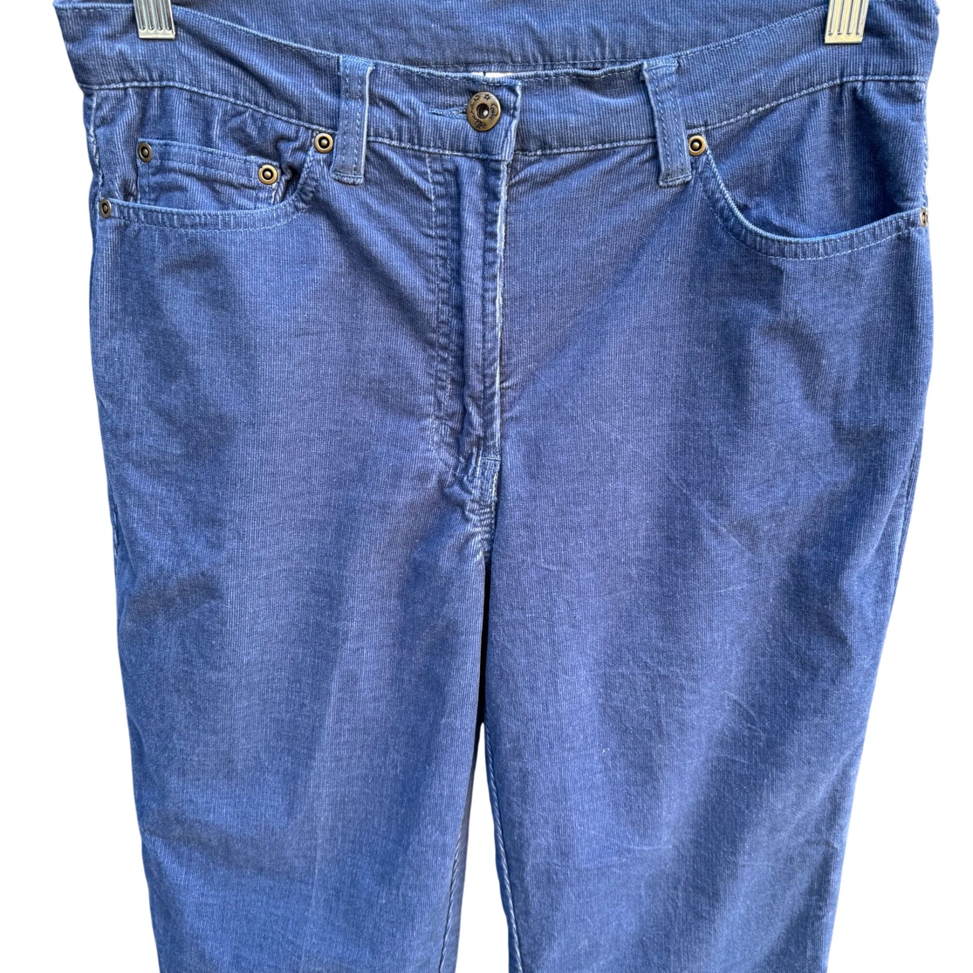 Diane Gilman DG2 Stretch Corduroy Jeans Womens Blue Mid-Rise Outdoor Rugged 8