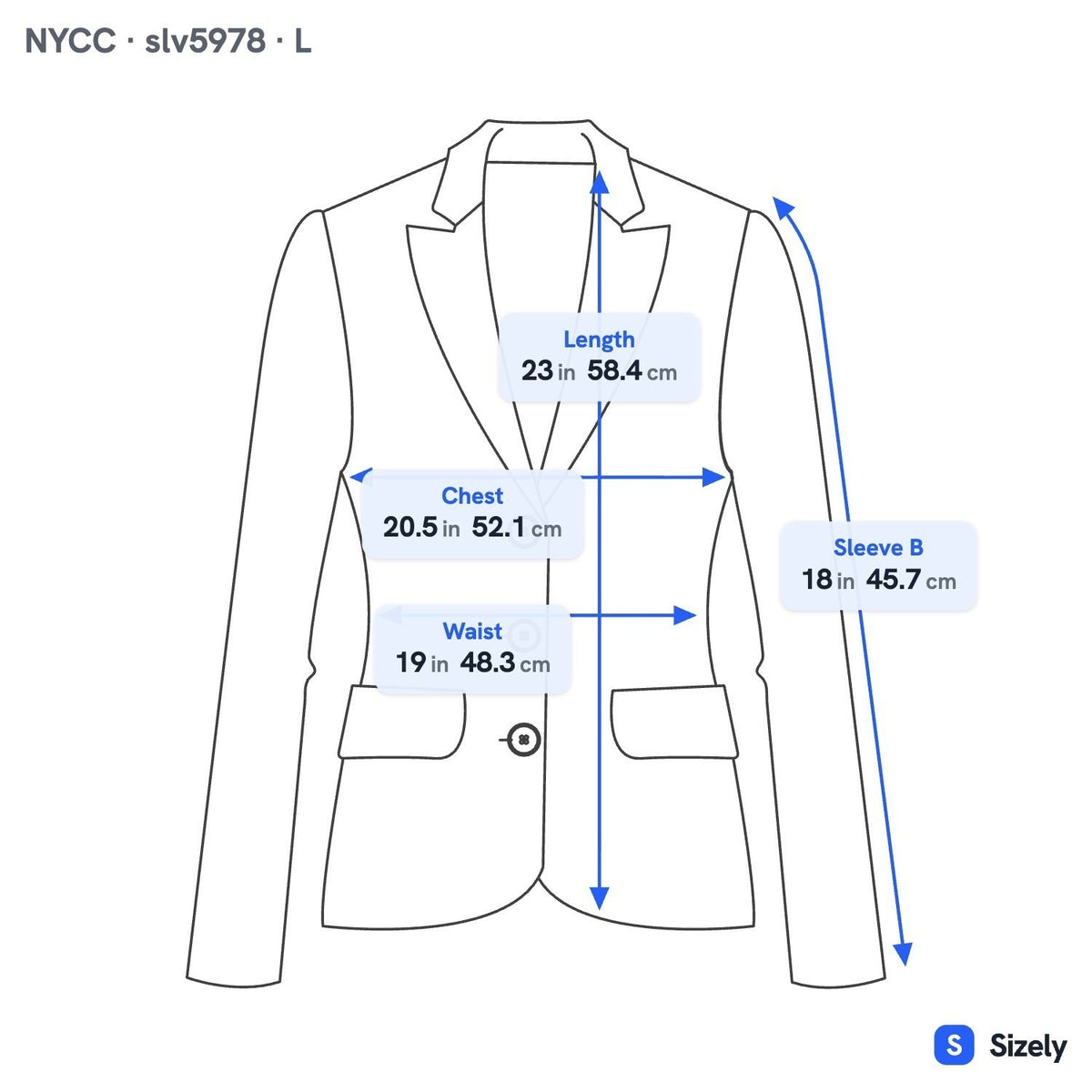NYCC Minimalist Careerwear Chic Abstract Print Stretch Blazer Jacket Black L NEW