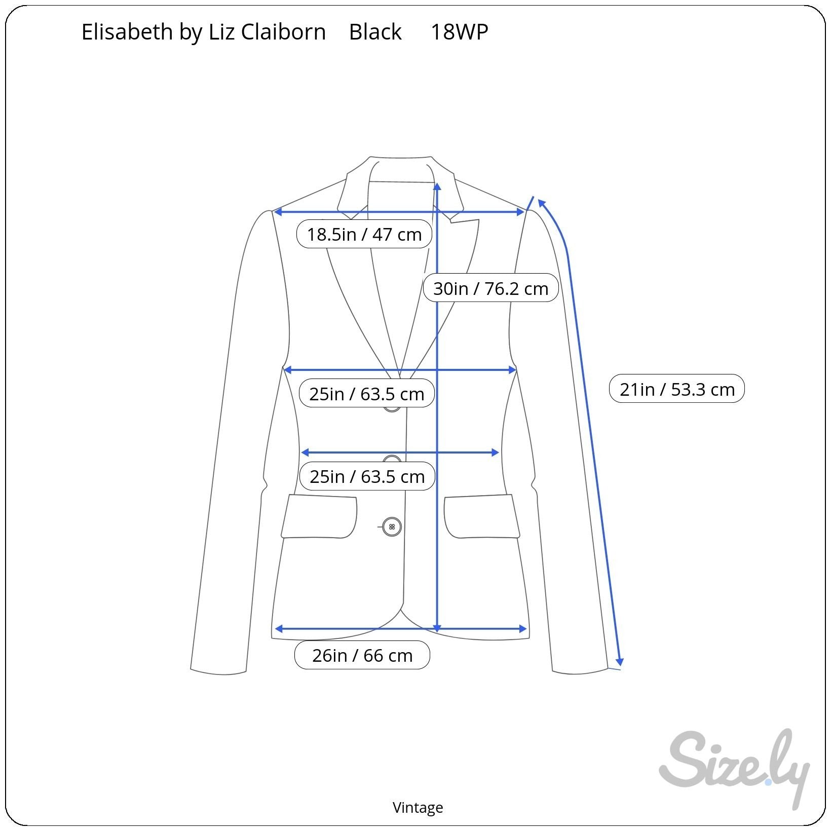 Elisabeth By Liz Claiborne Vintage Womens Black Single Button Blazer Jacket 18