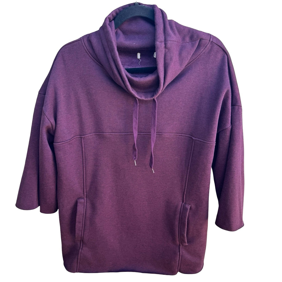 UGG Athleisure Loungewear Layering Cowl Neck Fleece Pullover Sweatshirt Purple L
