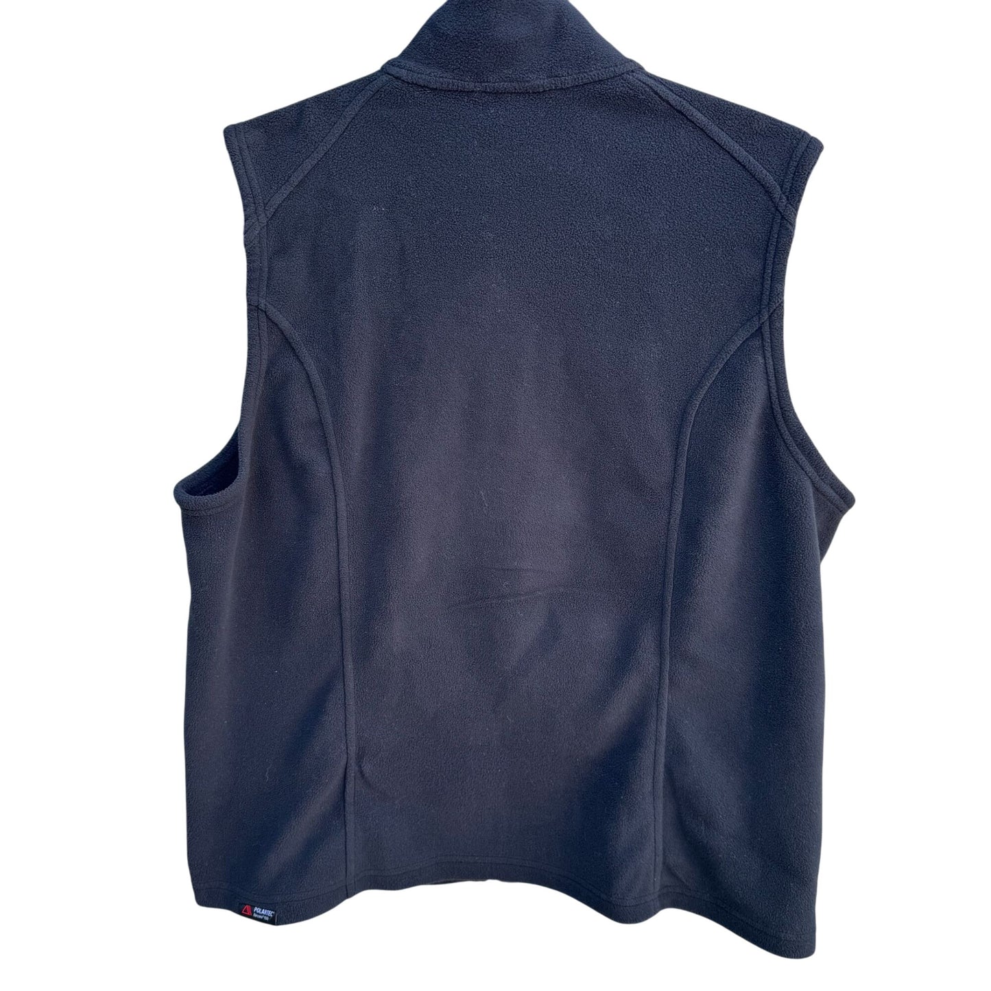 Lands End Mens Black Polartec Aircore 100 Fleece Outdoor Rugged Cozy Vest L