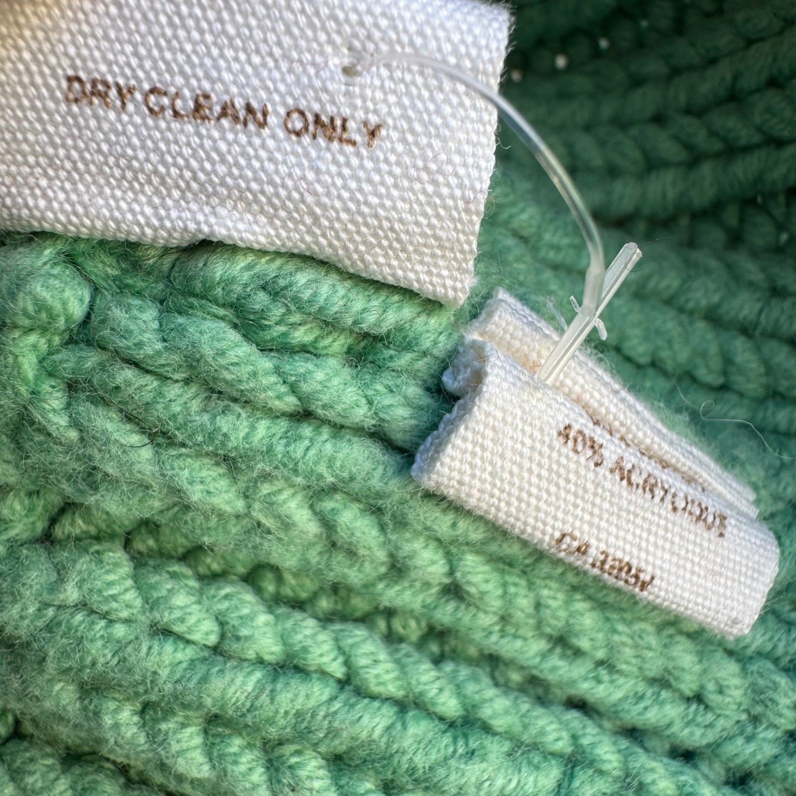 Free People Seafoam Green Open Knit Crochet Cardigan Button Front Sweater Large