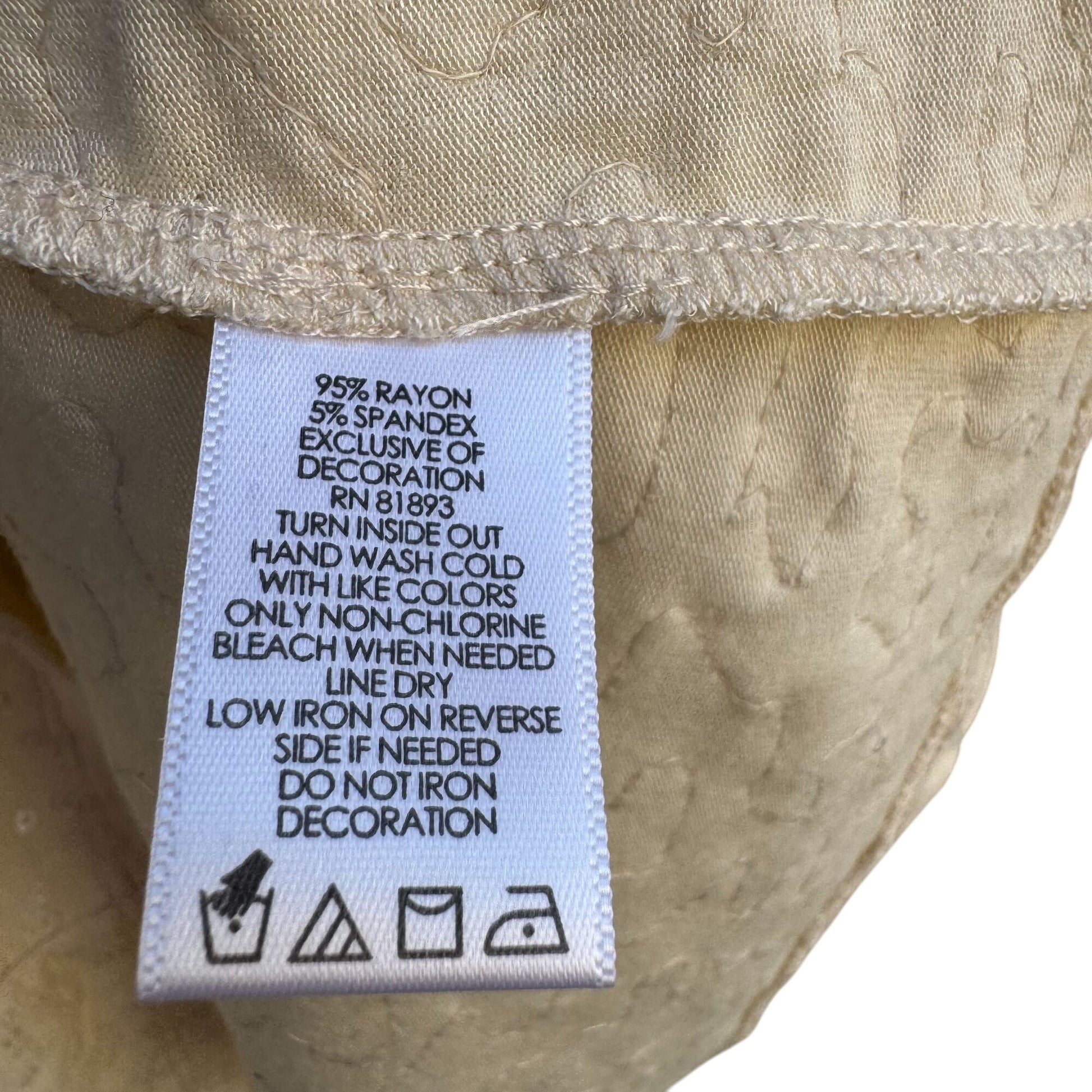 Isaac Mizrahi Live! Ivory Sequin Short Sleeve Scoop Neck Womens Party Shirt L