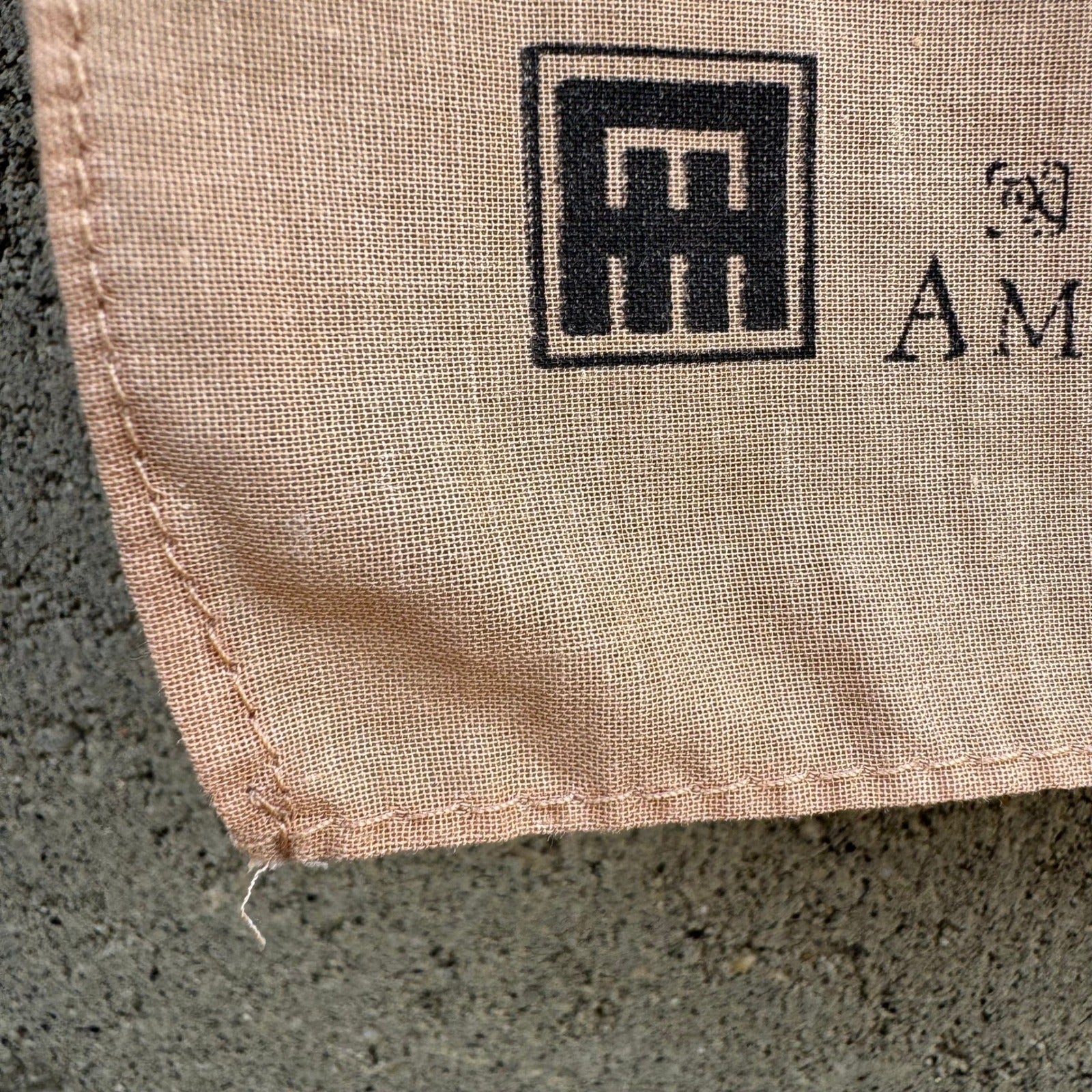 Ambassador Hotel Taiwan Vintage Bird Cherry Blossom Tan Handkerchief Scarf
