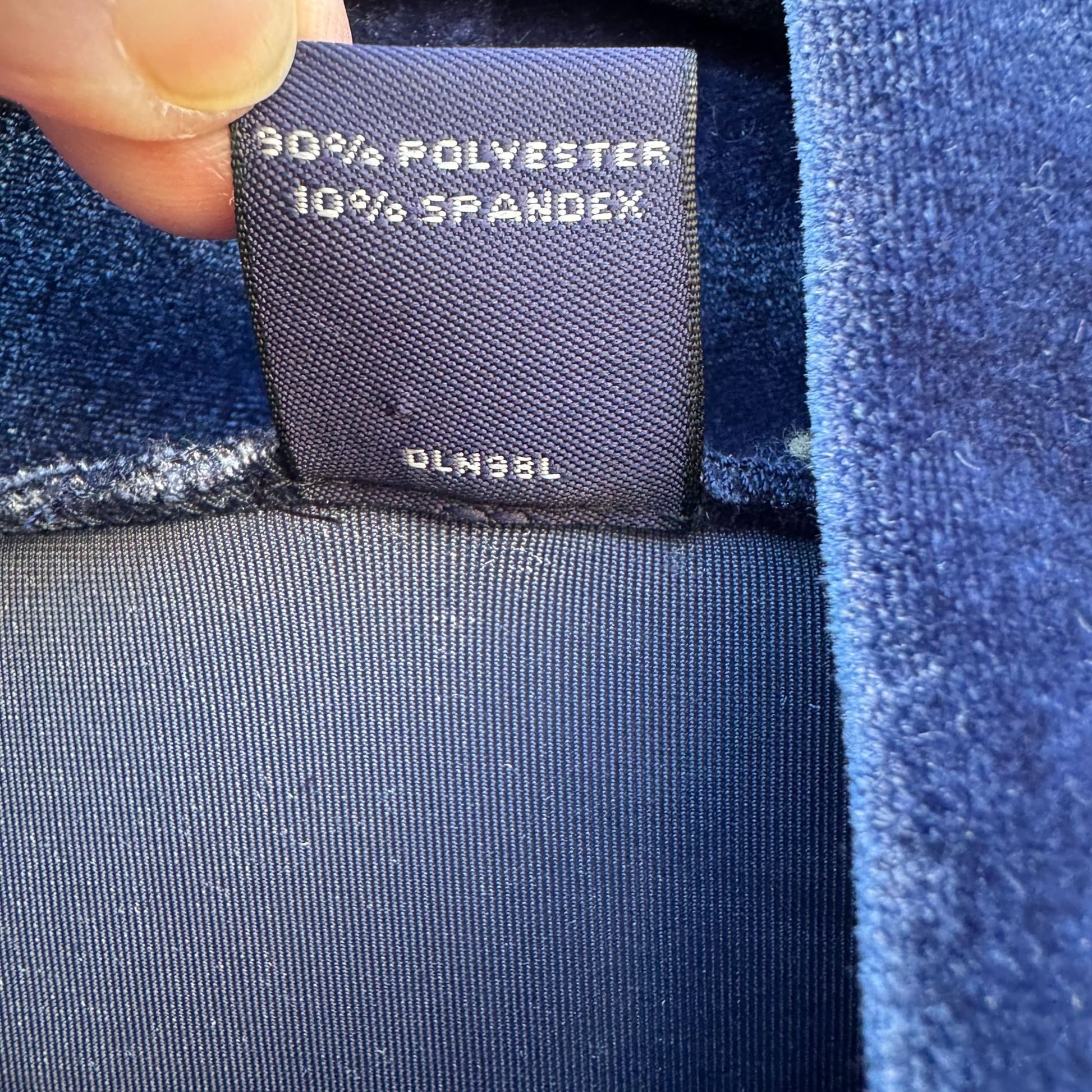 Lands End Vintage Womens Blue Velour Long Sleeve Turtleneck Mock Neck Shirt M